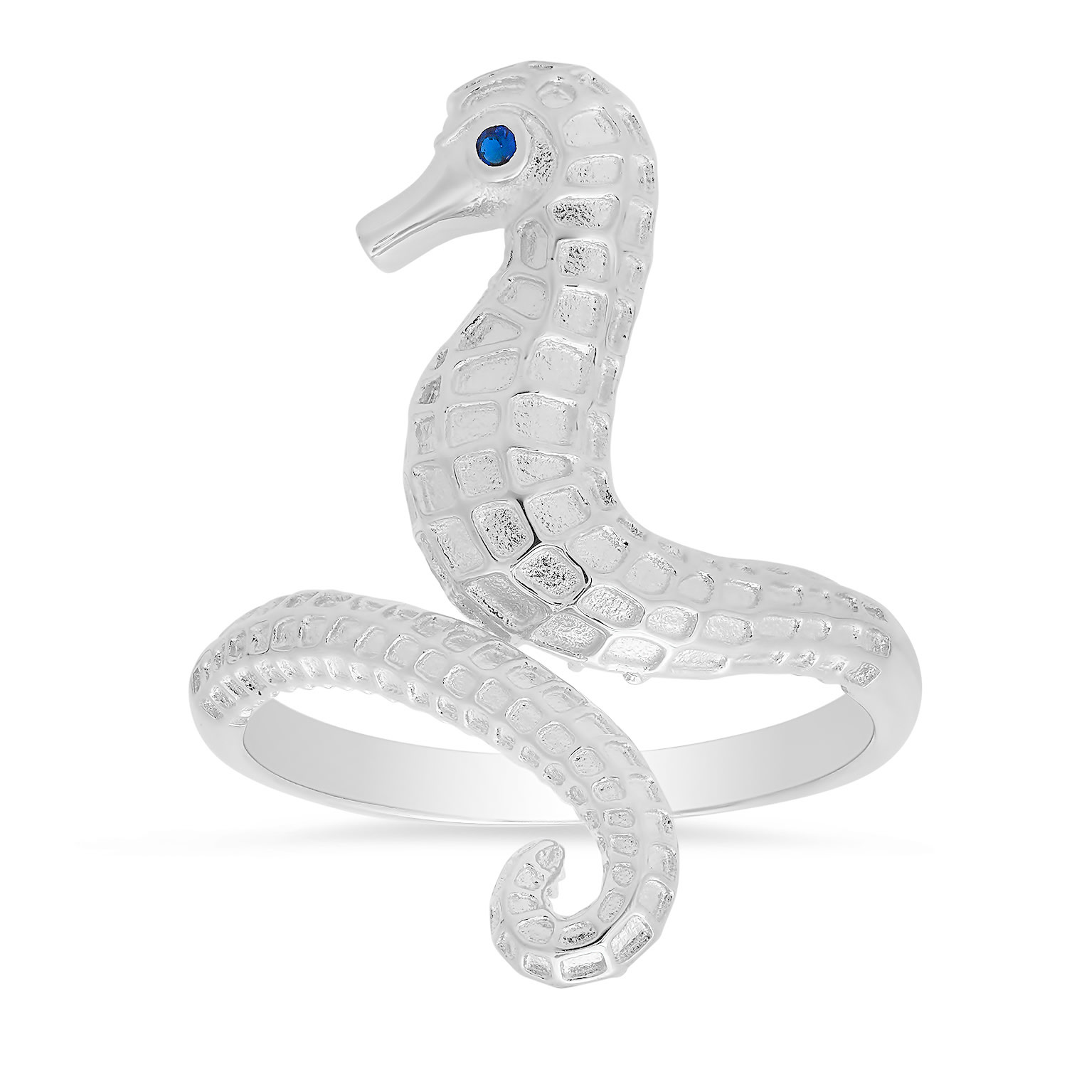 Kylie Harper Sterling Silver Seahorse Ring In Metallic