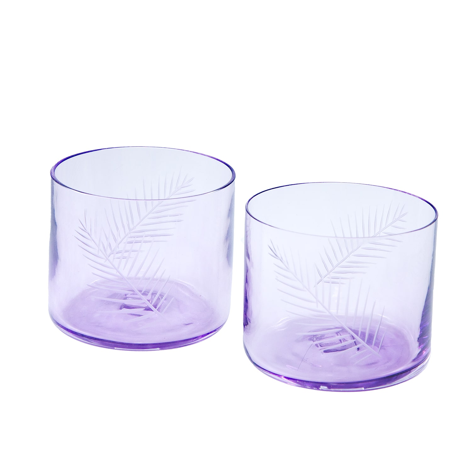 Pink / Purple Amethyst Pine Tasting Glass Set Le Glassworks