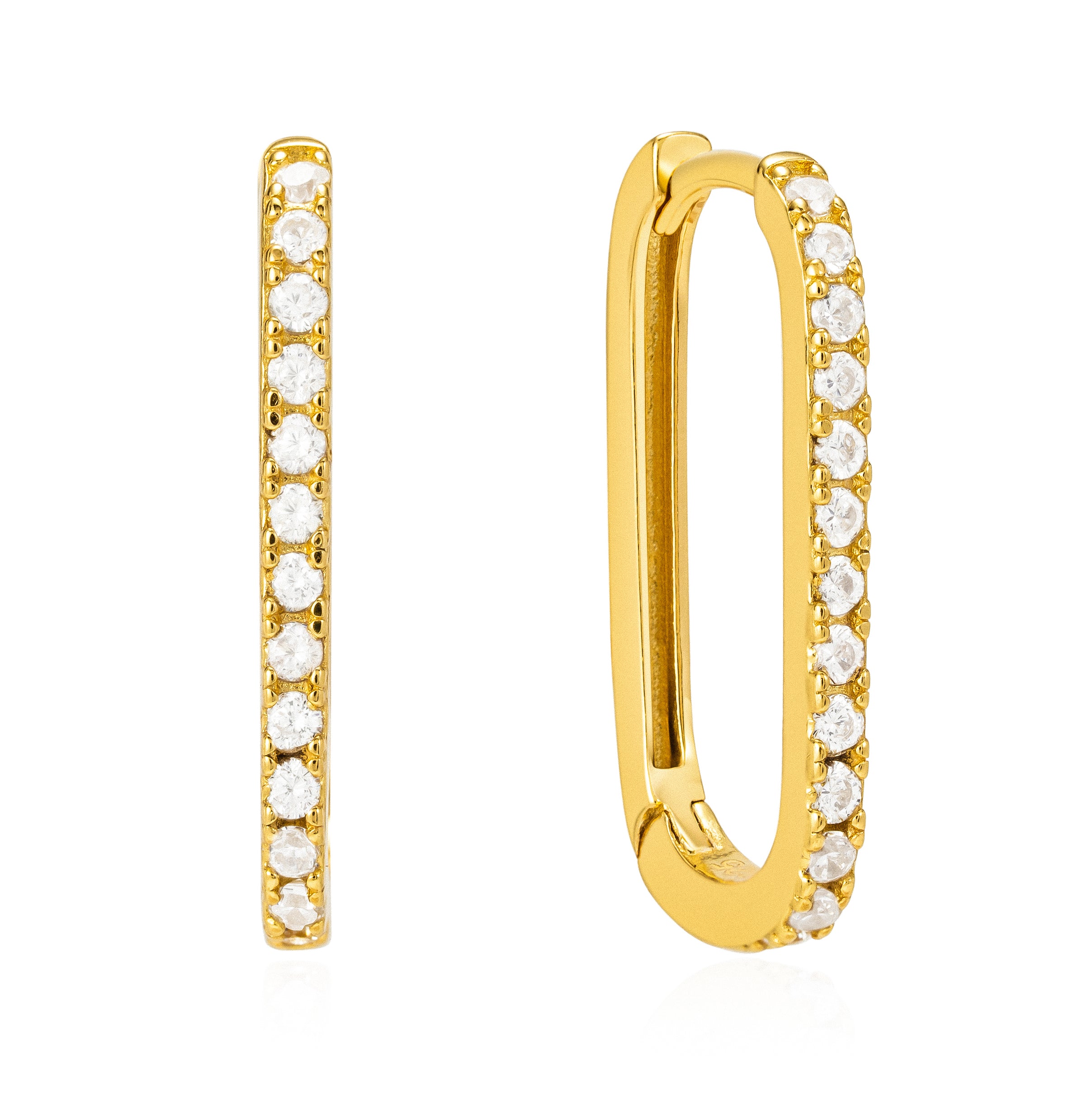 Gold Trip Women's Large Crystal U Hoop Earrings In Gold