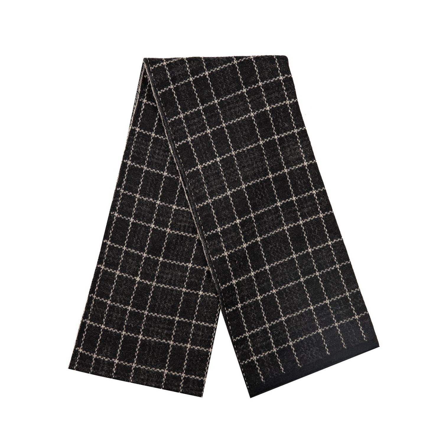Mohair&angora Mohair Men Scarf Zeus Black