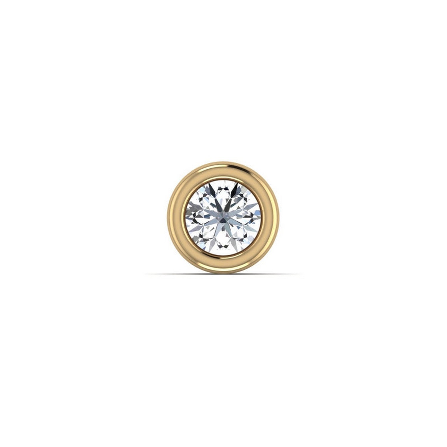 Cervin Blanc Women's Yellow Gold Solitaire Diamond Nose Stud Pin Vs Piercing Bezel Seth In Yellow