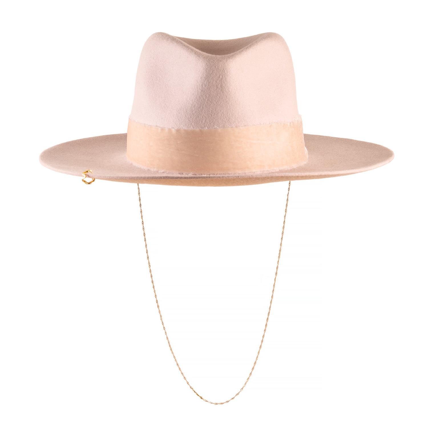 Shaded The Label Women's Neutrals Polperro Cream Velvet Fedora Hat With Sterling Silver Jewellery In Gray/white
