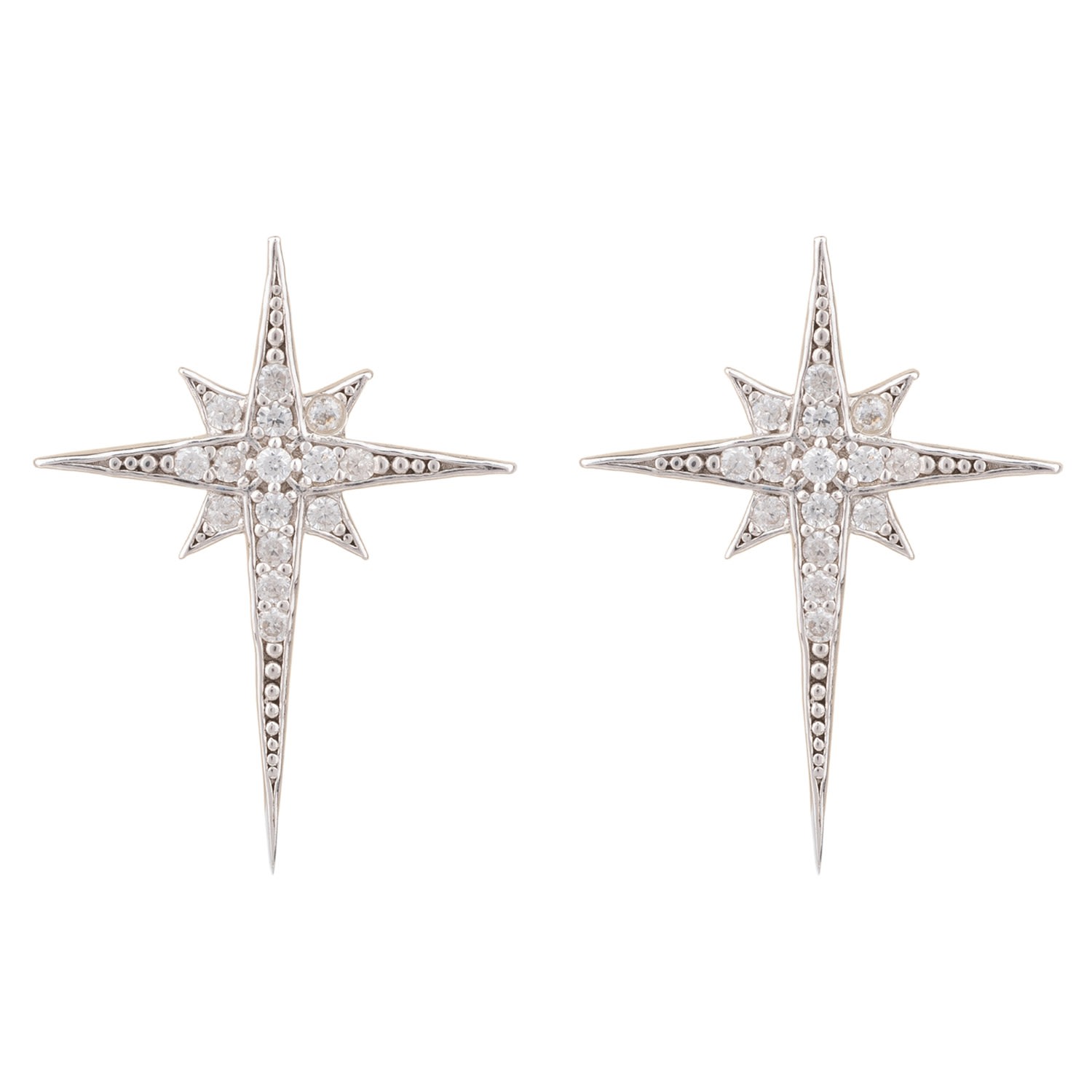 Women’s North Star Small Stud Earrings Silver Latelita