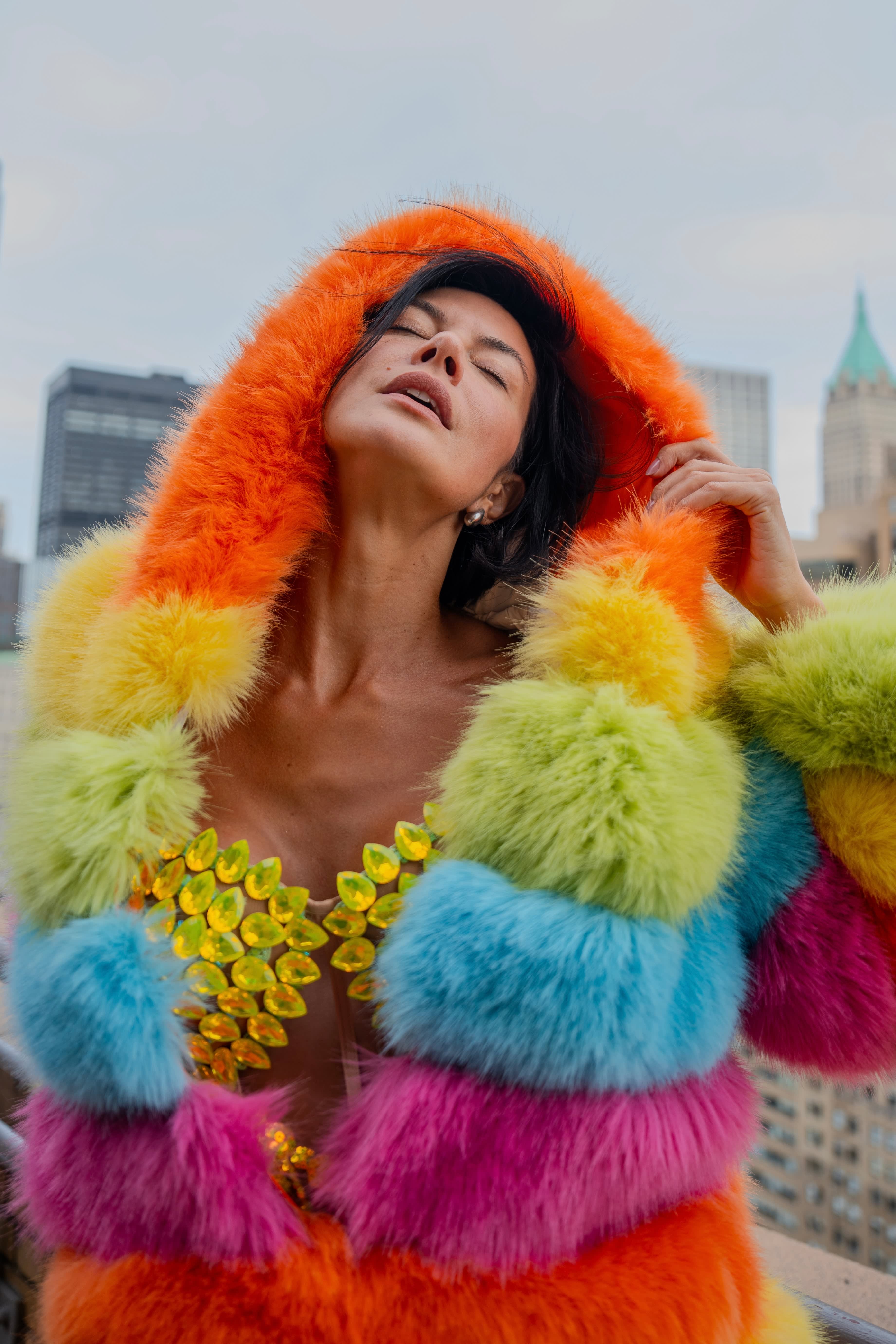Over The Rainbow Faux Fur Coat | HARMONIA NY | Wolf & Badger