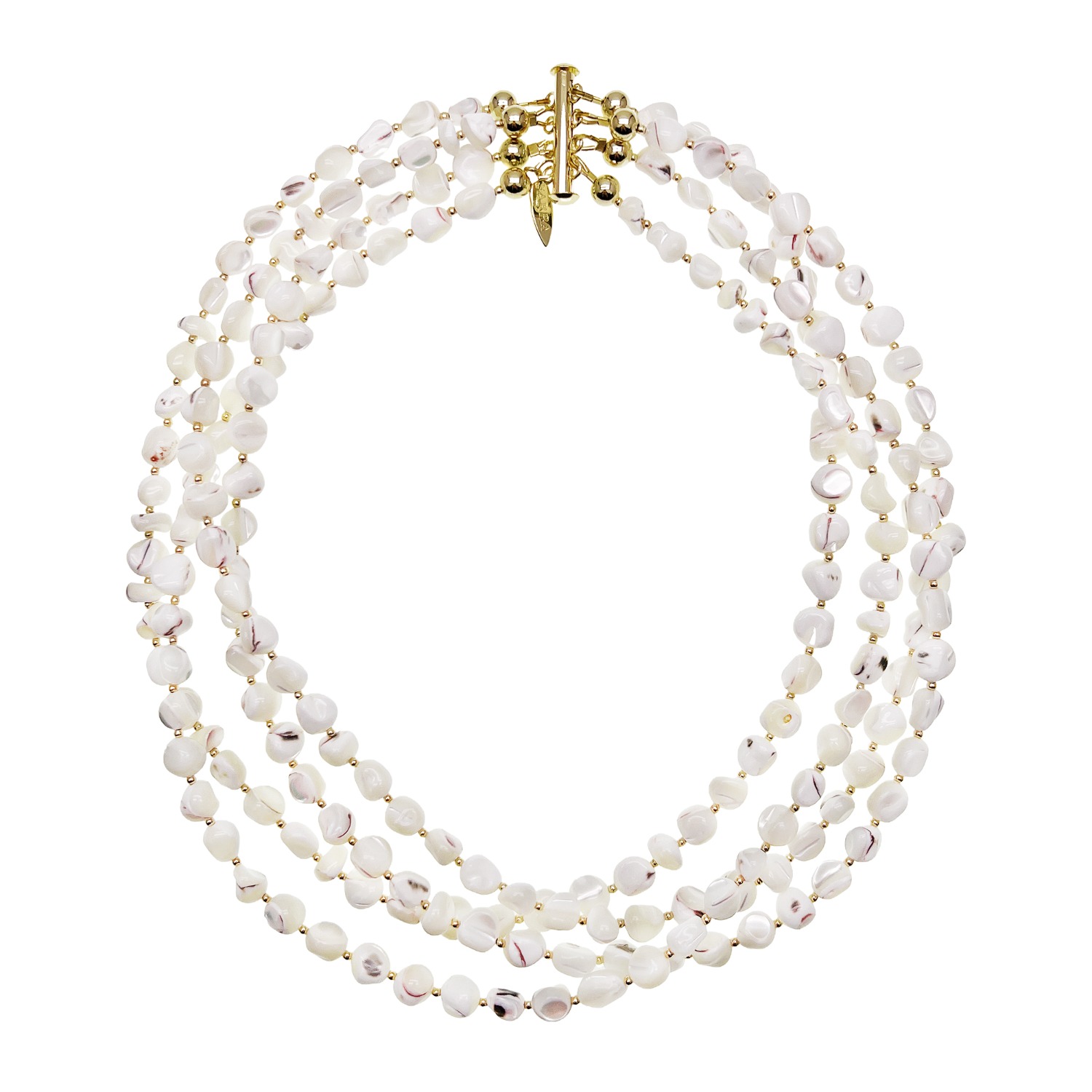 Stunning White Irregular Shells Multi-Layers Necklace | Farra | Wolf ...