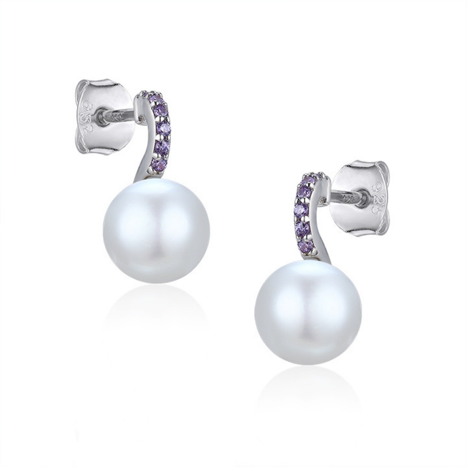 House Of Elliott Women's Nila Silver Earrings - Pink & Purple