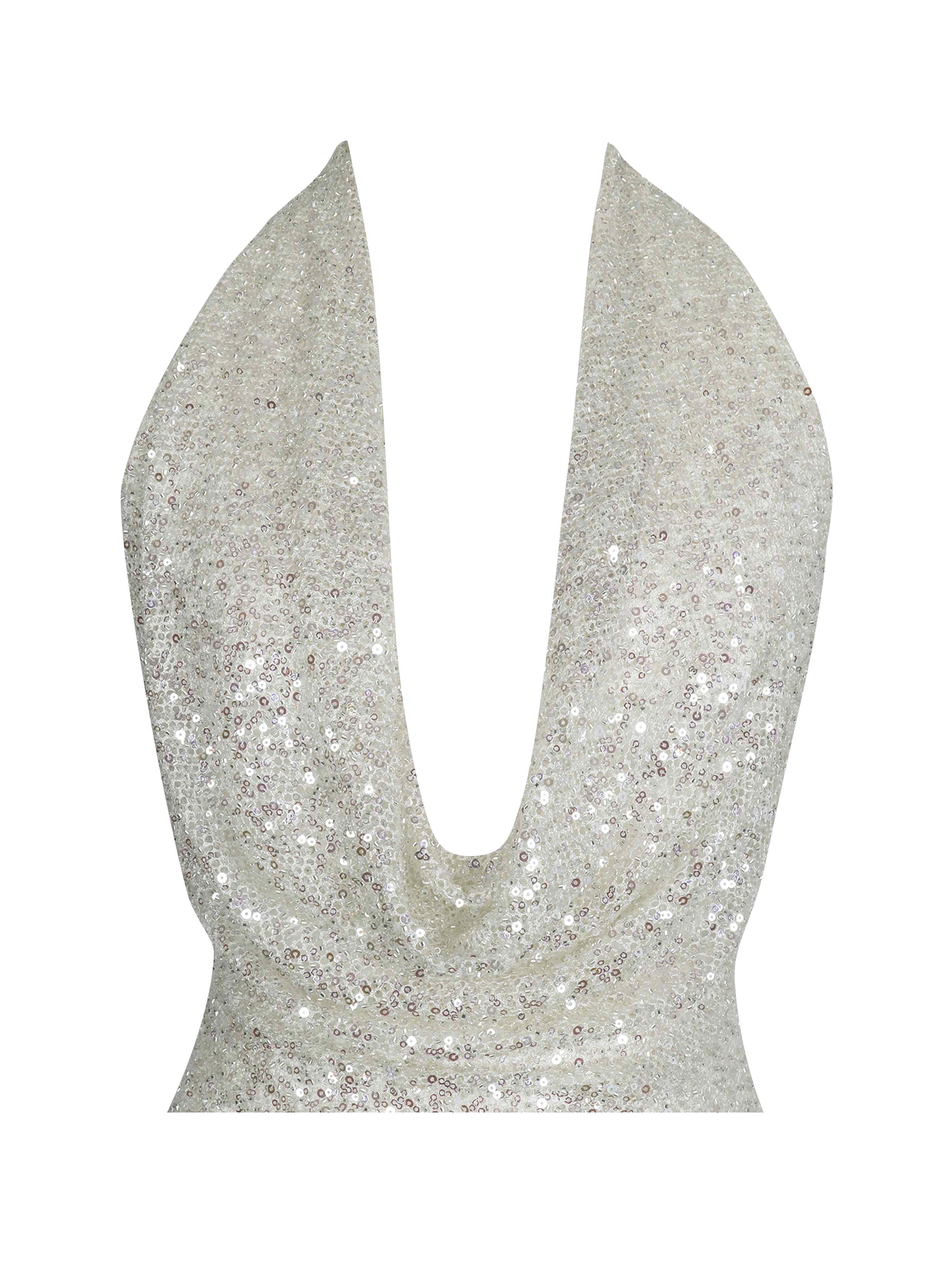 metallic cowl neck halter backless maxi dress Niamh Golden Beaded | Miss Circle New York published_date:2026-08-09T15:17:40Z