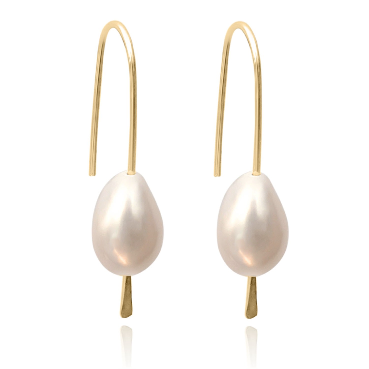 Women’s Mimi Pearl Drop Wire Gold Filled Earrings Kiri & Belle