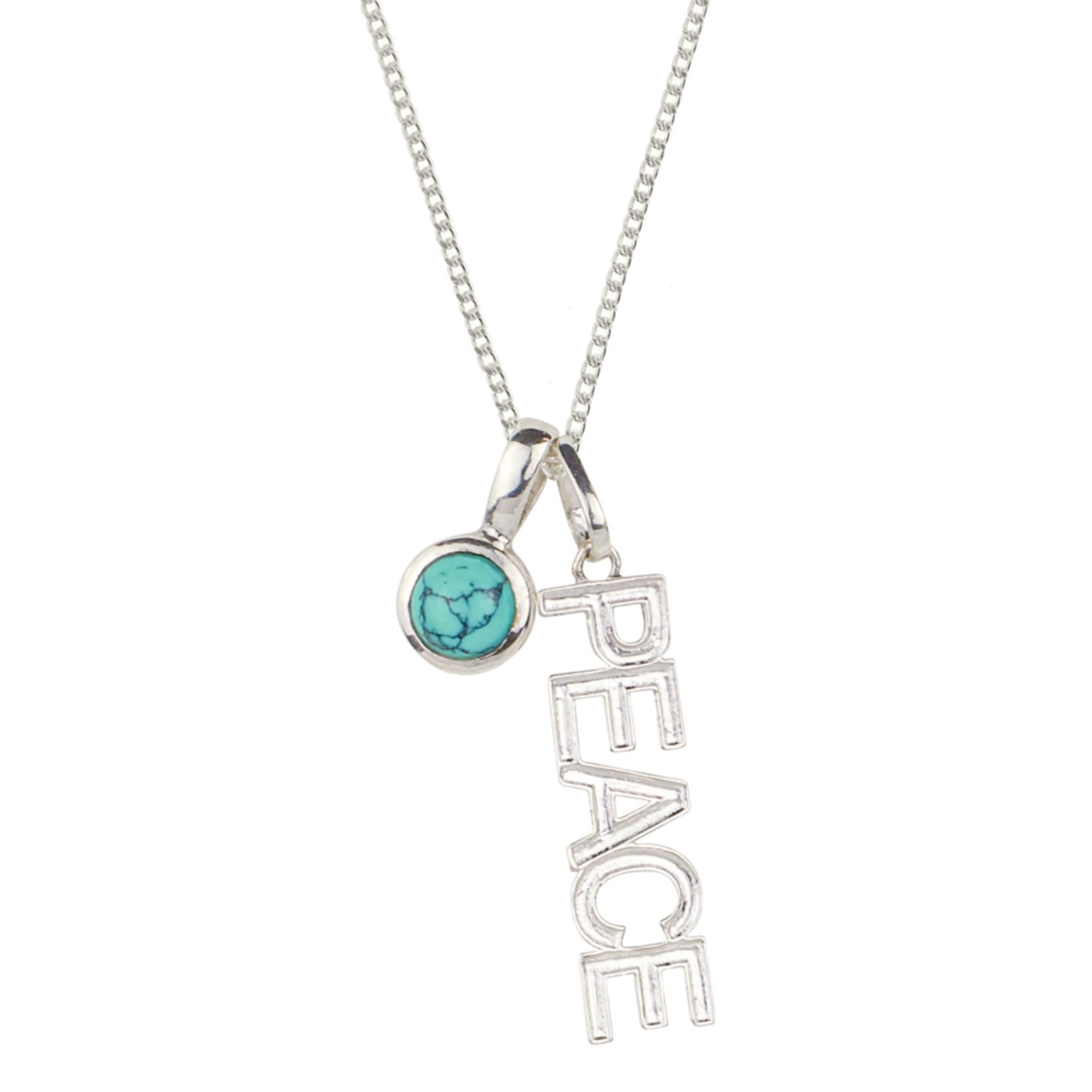 Charlotte's Web Jewellery Women's Blue / Silver Peace Rocks Silver Necklace With Turquoise Birthstone Charm In Multi