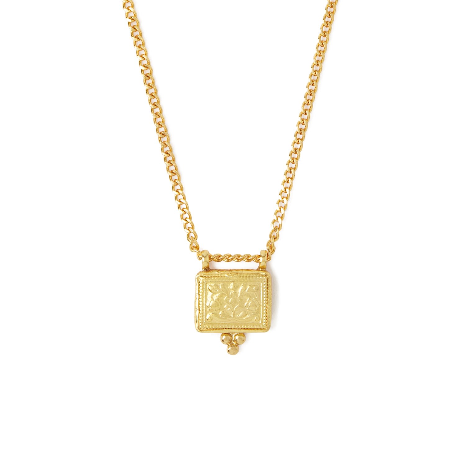Women’s Gold Delphi Square Pendant Necklace Ottoman Hands