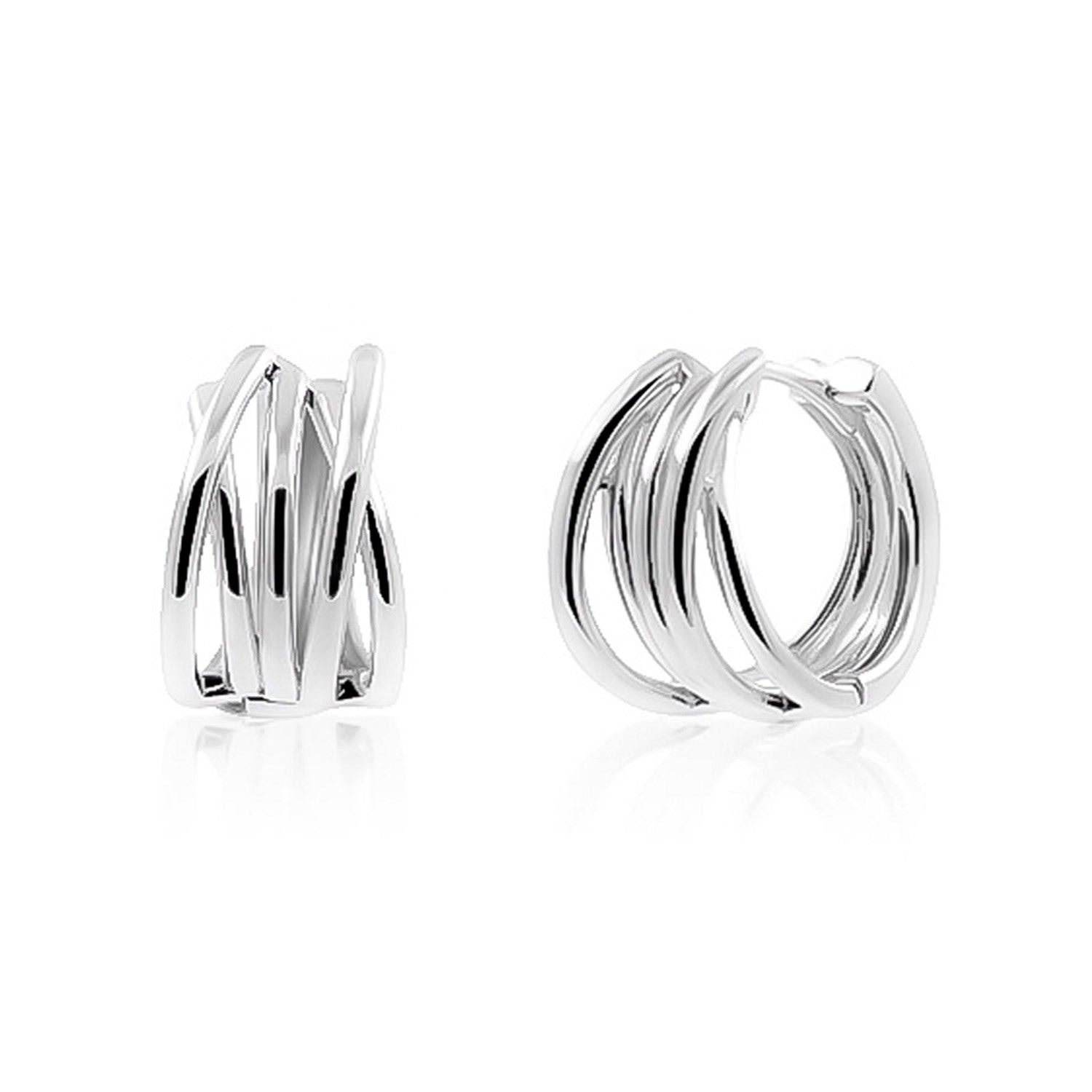 Women’s Spiral Hoop Earrings Silver Côté Caché