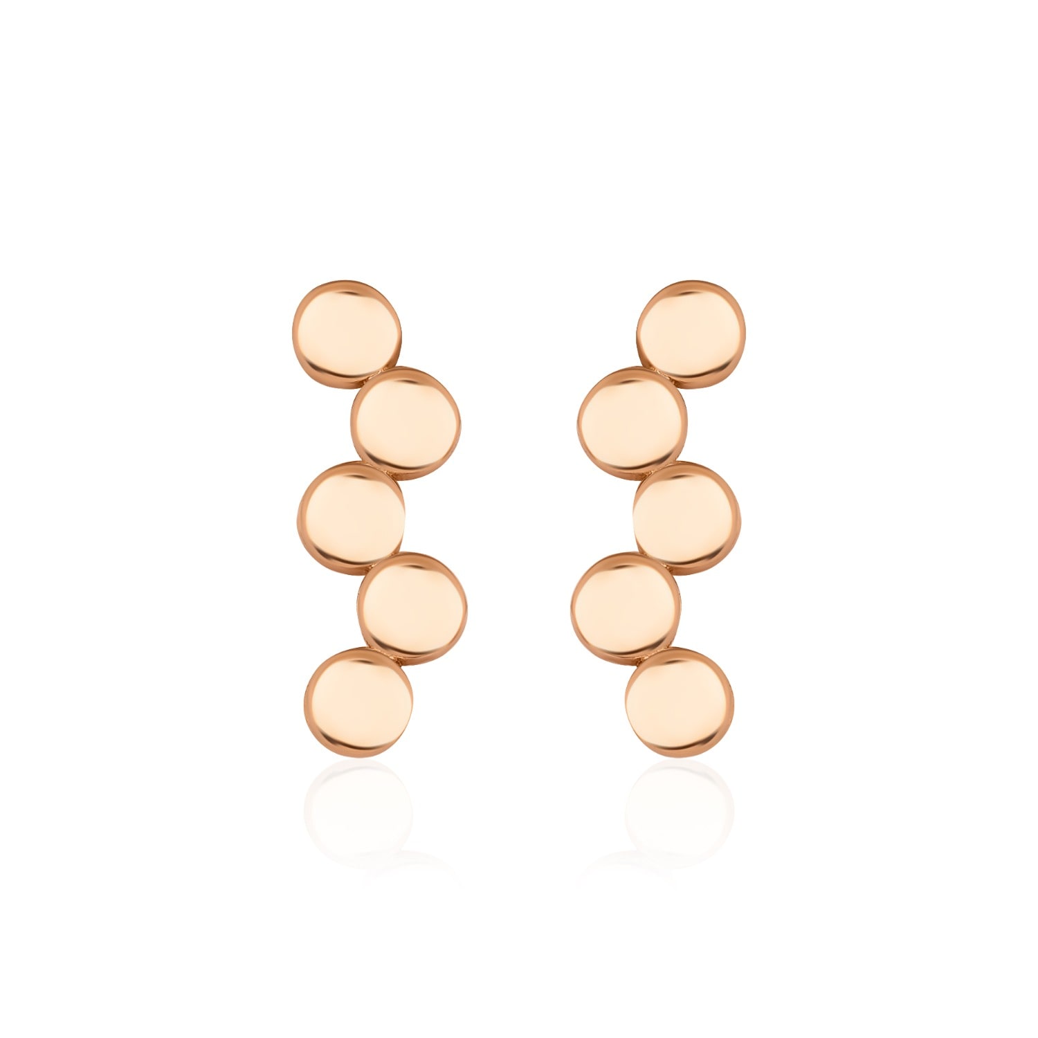 Melez Mini Atelier Women's Gold / Rose Gold Grapes Earrings - Solid Rose Gold