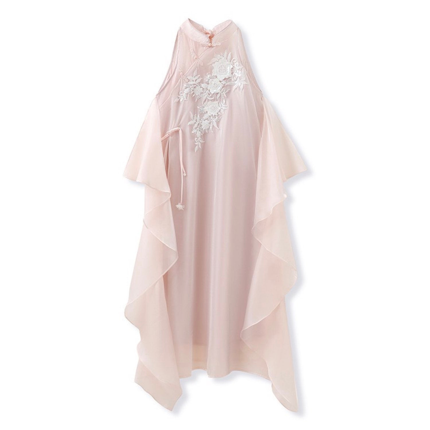 Jiaying Wang Wjy Studio London Women's Pink / Purple Embroidered Pink Floral Midi Dress In Pink/purple