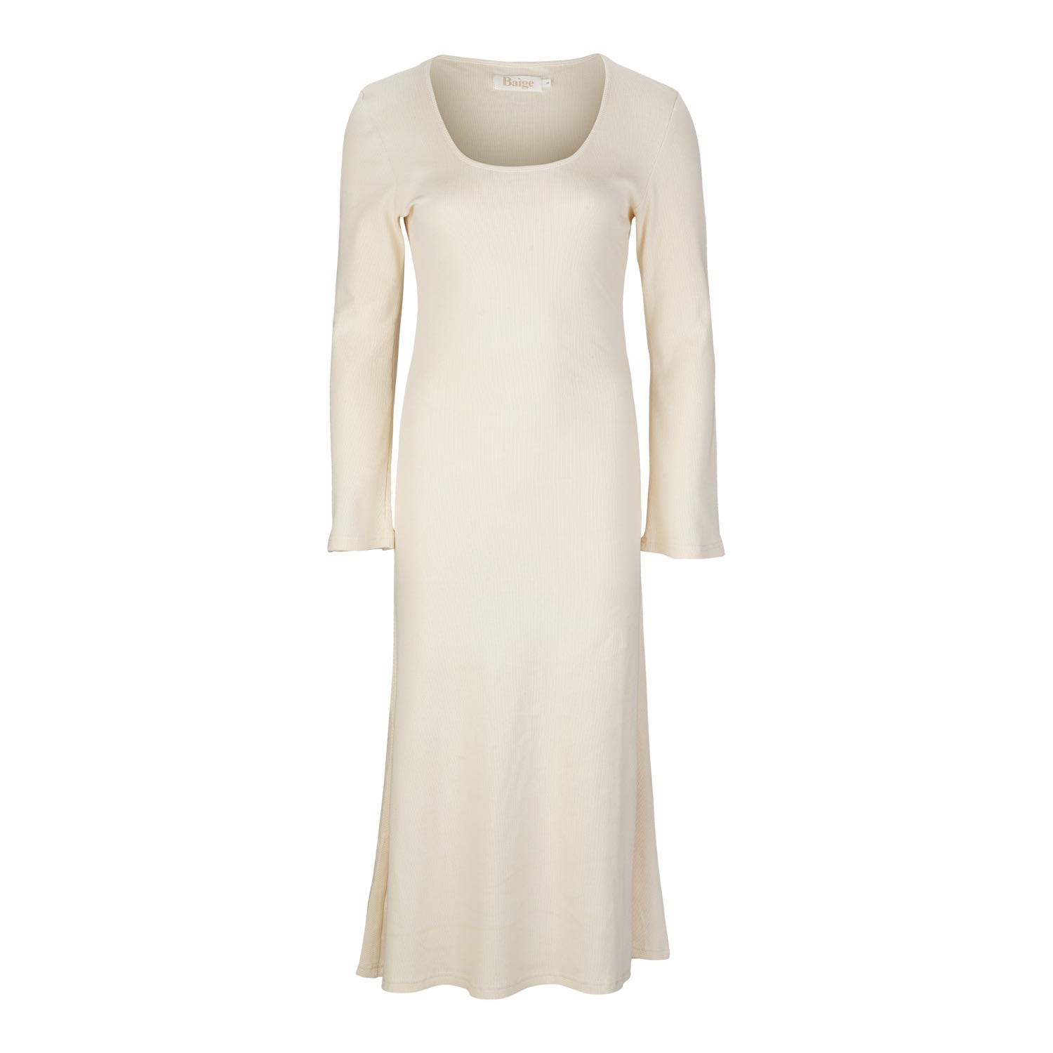 Women’s Neutrals Birdie - Long Dress With Flared Sleeves In Natural Medium Bage the Label