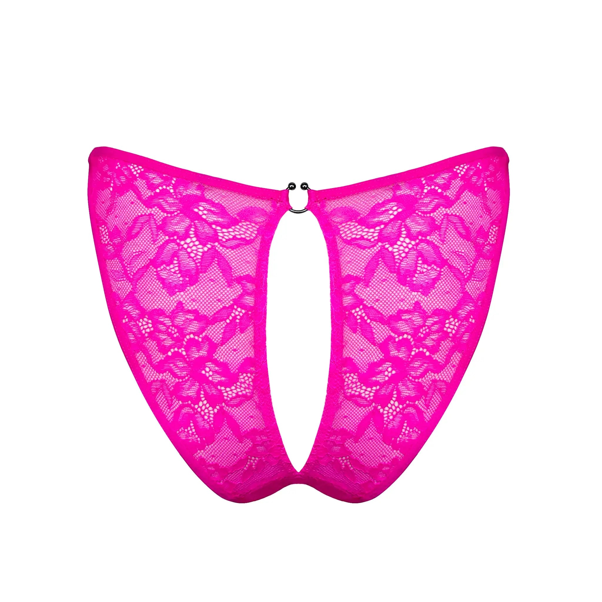 Monique Morin Lingerie Women's Pink / Purple Hologram Ouvert Bikini Electric Magenta In Pink/purple