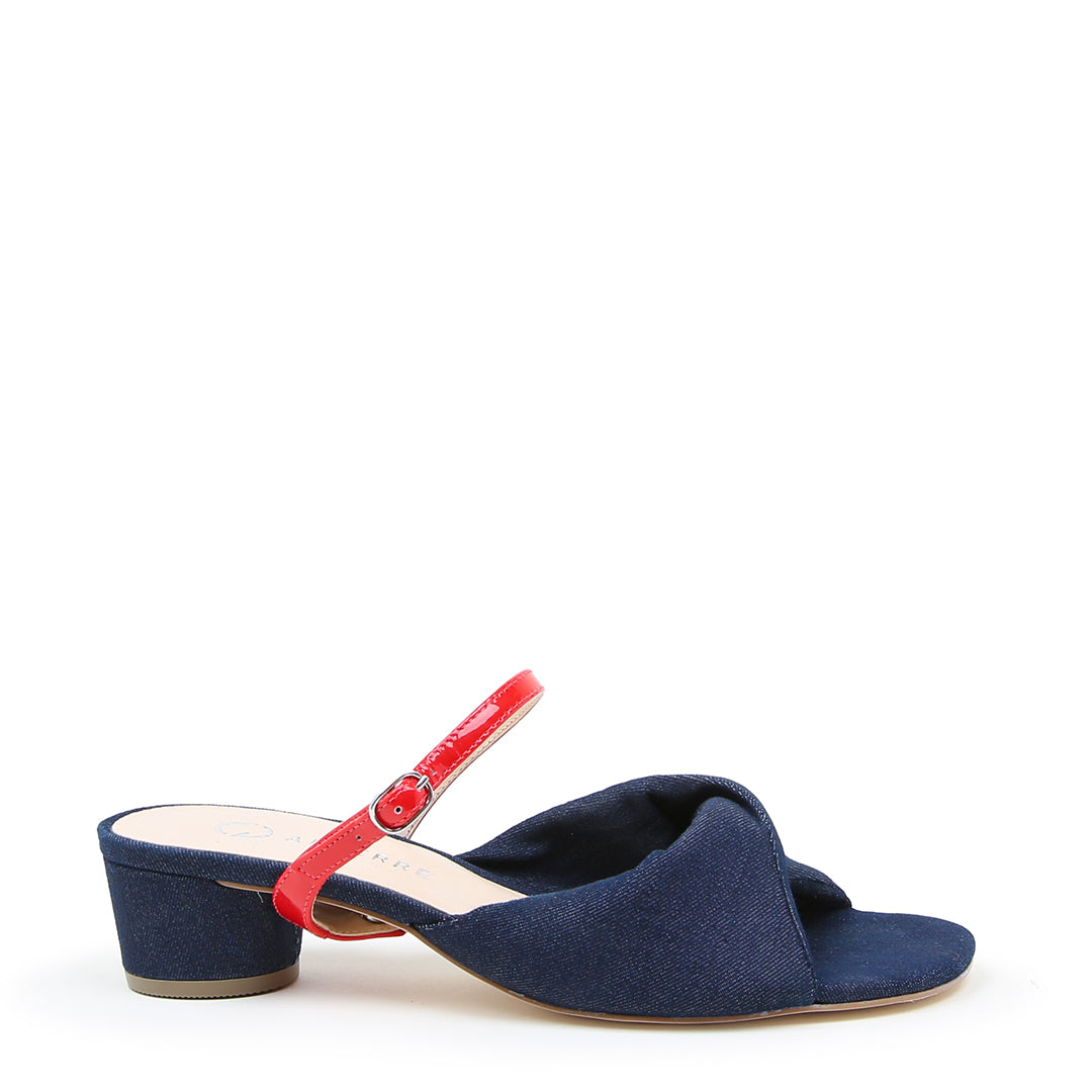 Alterre Women's Blue Recycled Denim Twiggy Twist Sandal In Blue