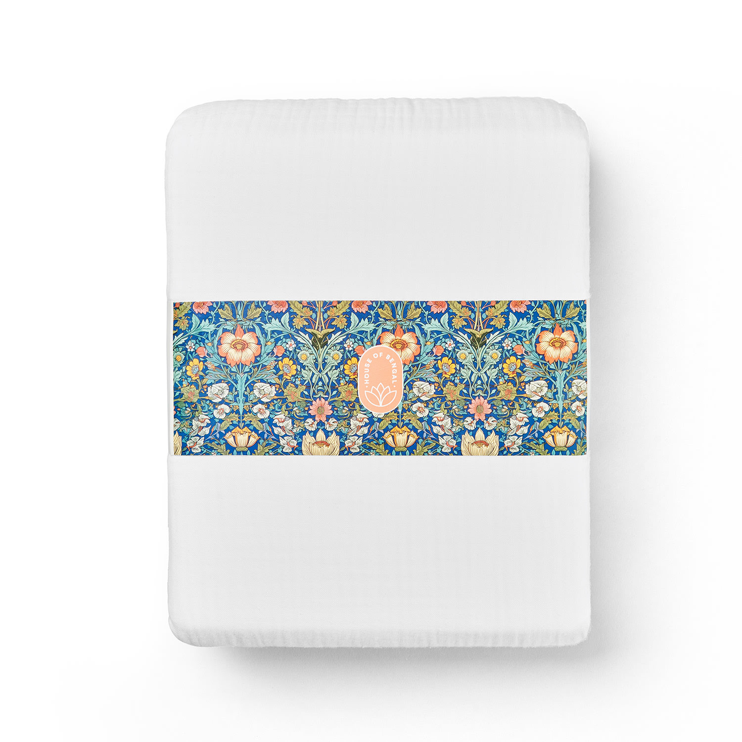 House Of Bengal Muslin Duvet Set - White - Double