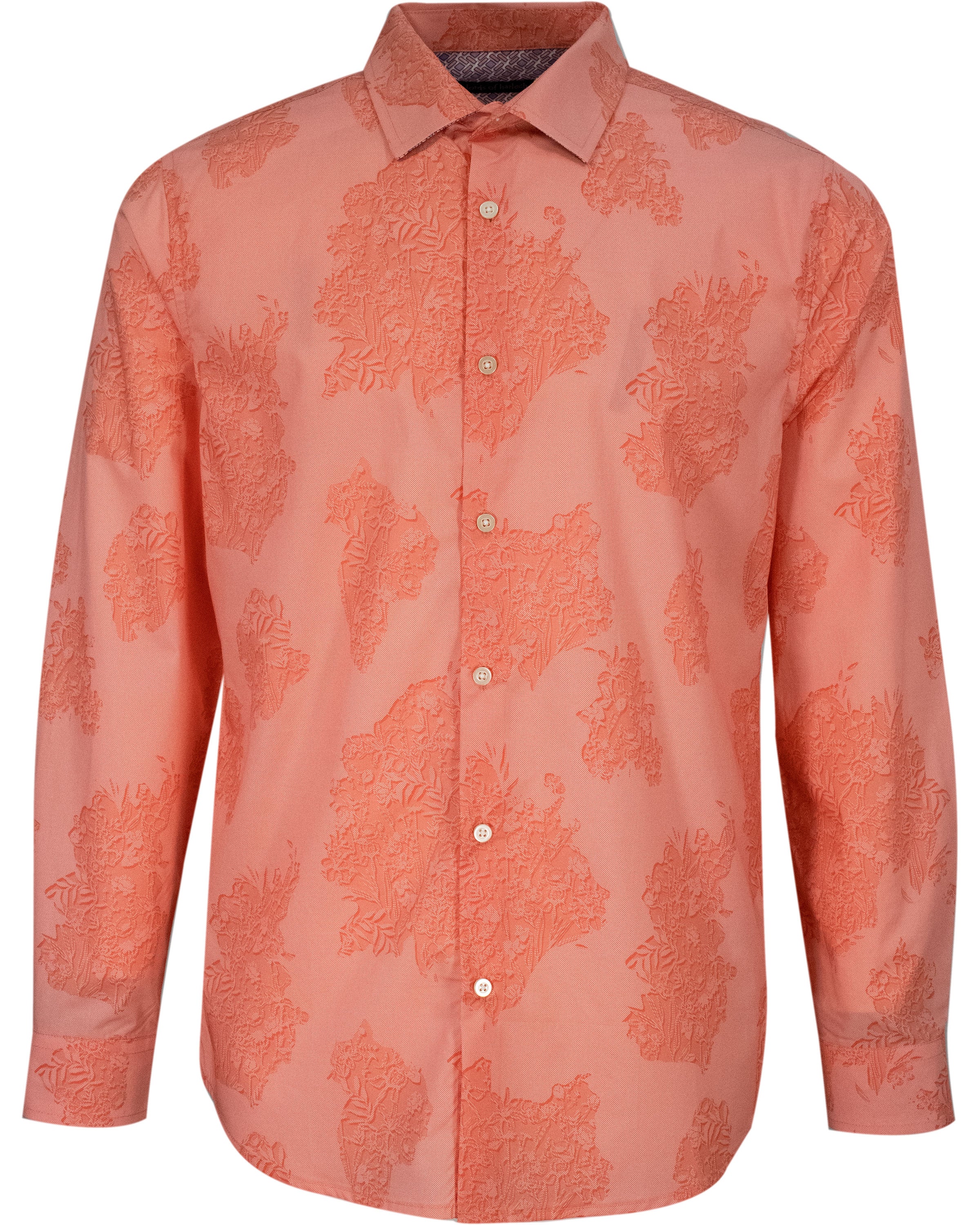 Men’s Yellow / Orange Nigel Cutout Oxford Shirt - Melon Small Lords of Harlech