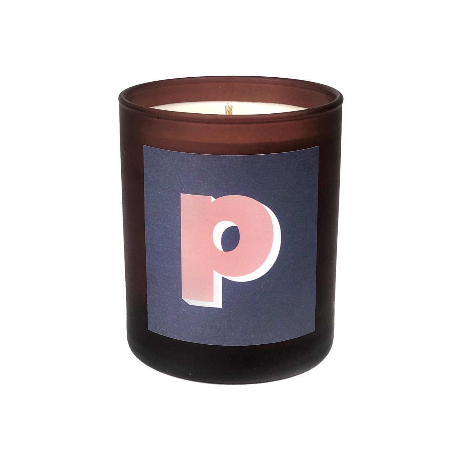 Little Karma Co. Ltd Blue Initial P Candle - Alba Refillable Large Alphabet Candle In Blue