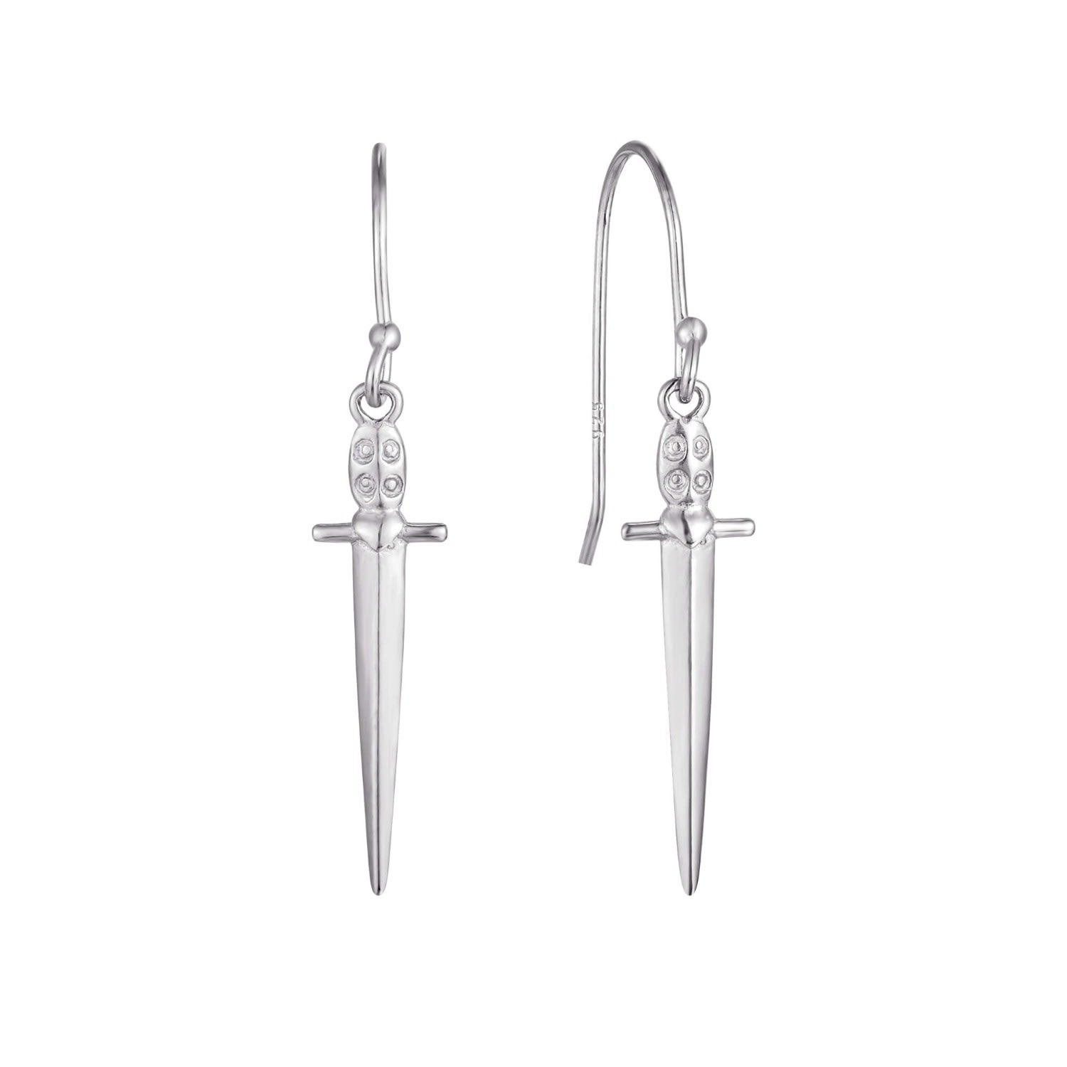 Women’s Ecoated Sterling Silver Dagger Charm Earrings Seol + Gold