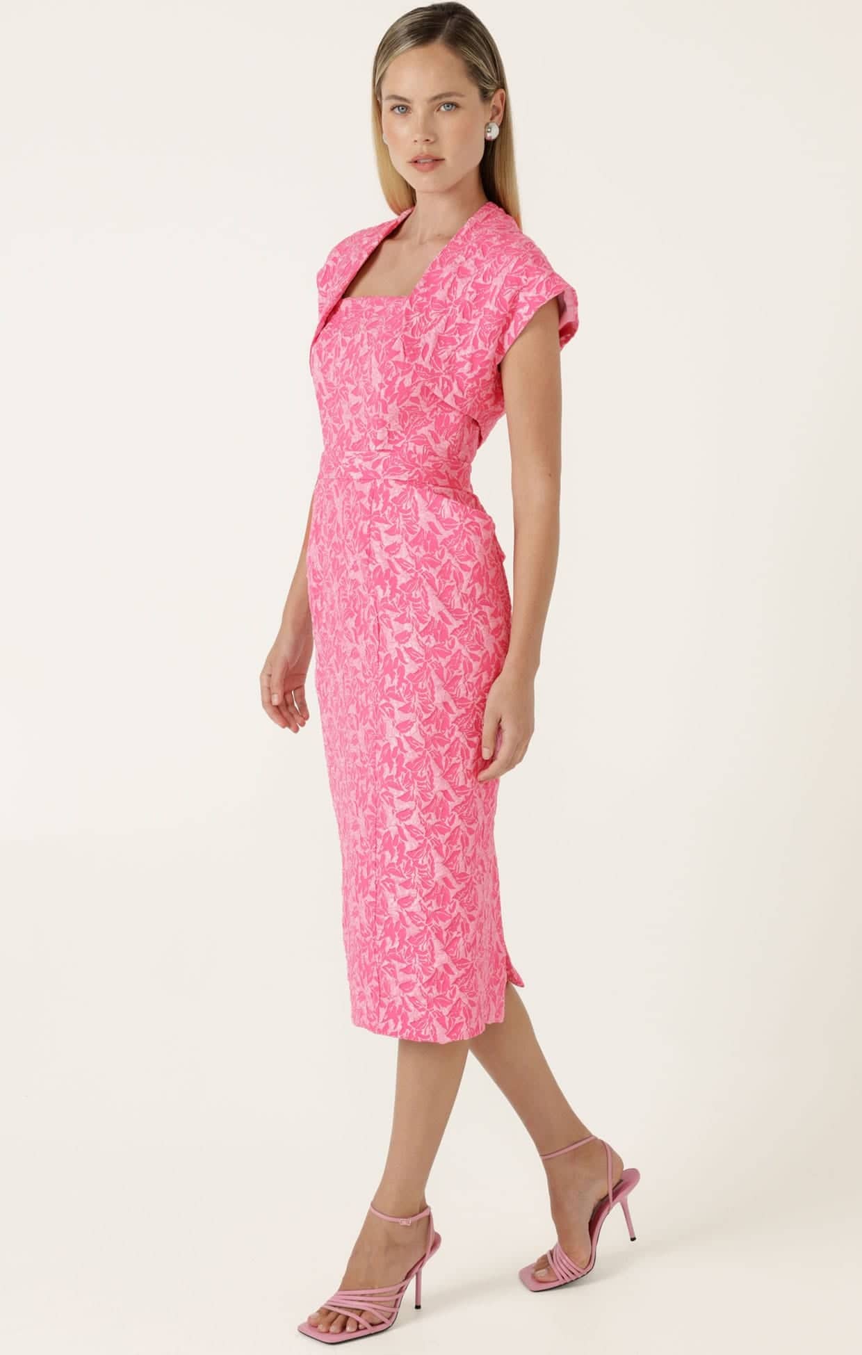 Samba Convertible Jacquard Dress & Bolero Set In Pink | SACHA