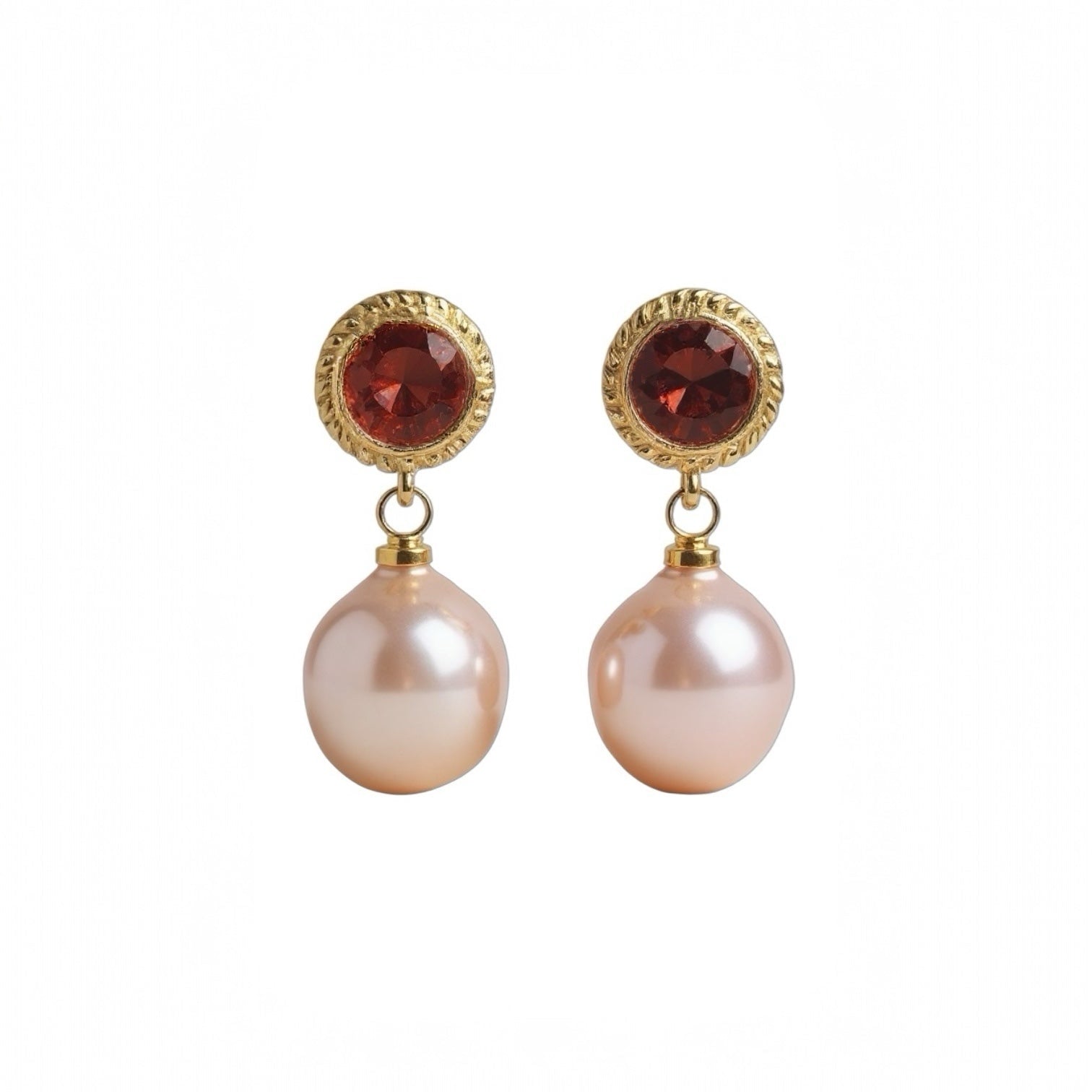 Ninemoo Women's Pink Crimson Grace Pearl Earrings In Pink