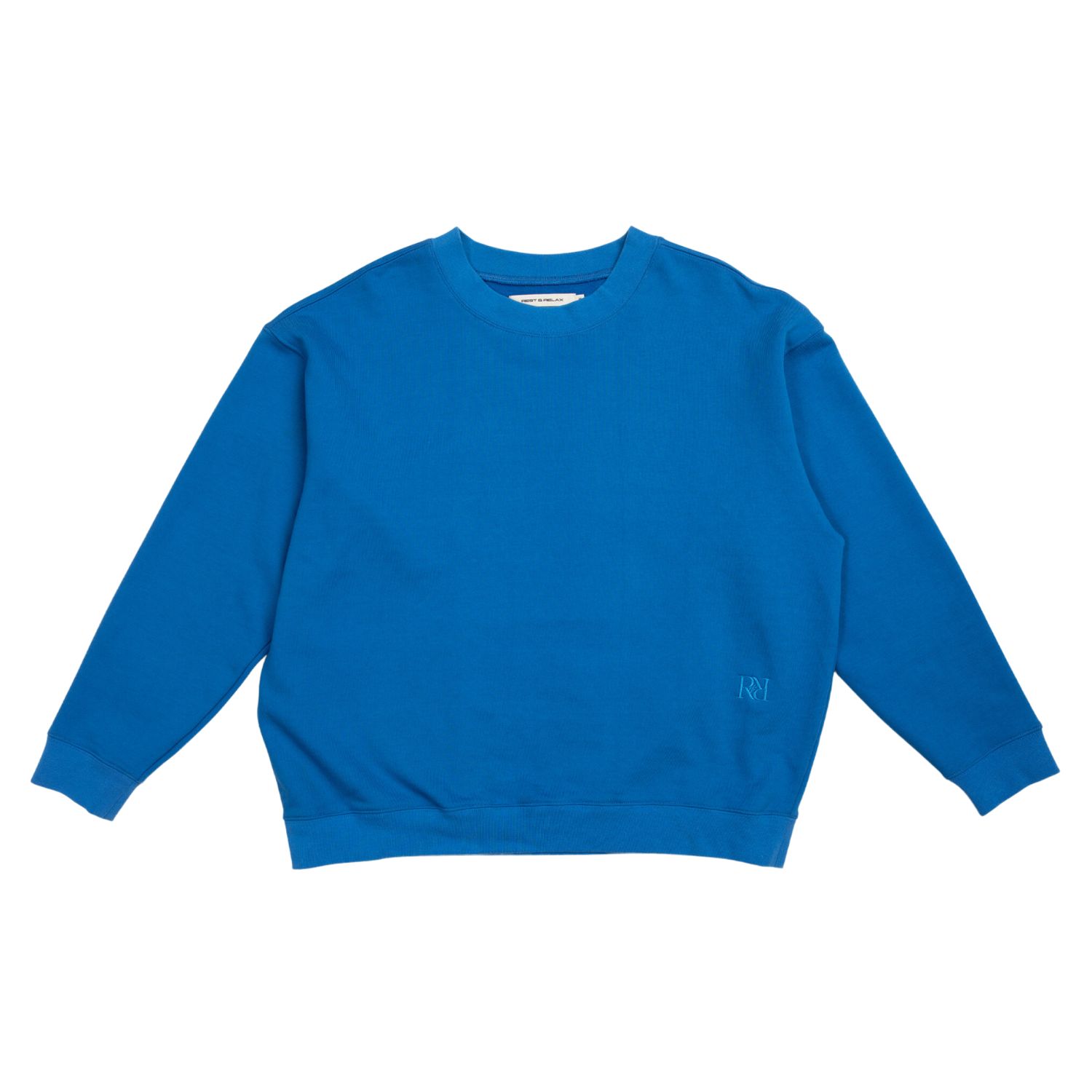 Women’s Organic Cotton Monogram Crewneck Sweatshirt - Blue Extra Large Rest & Relax