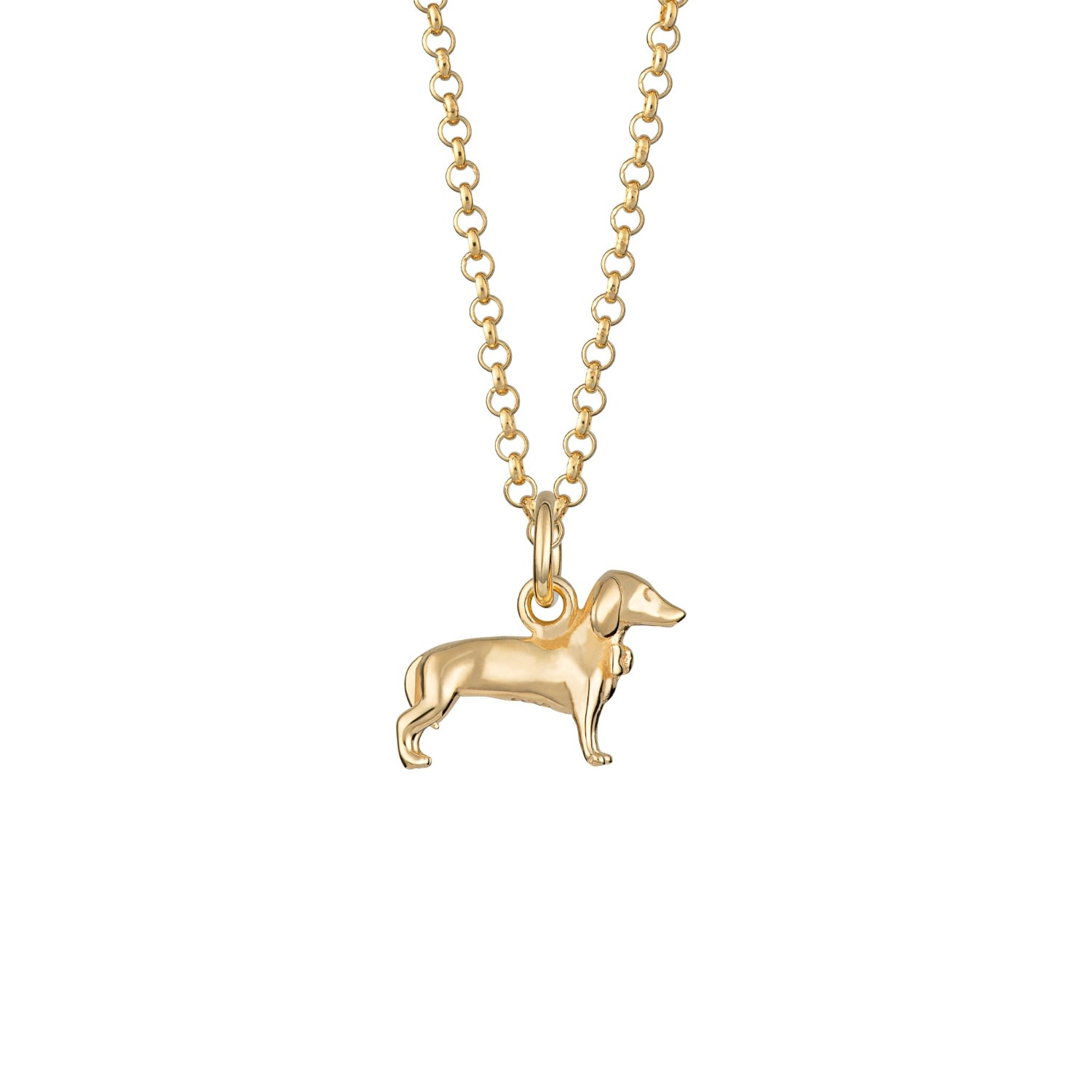 Women’s Gold Plated Sausage Dog Necklace Lily Charmed