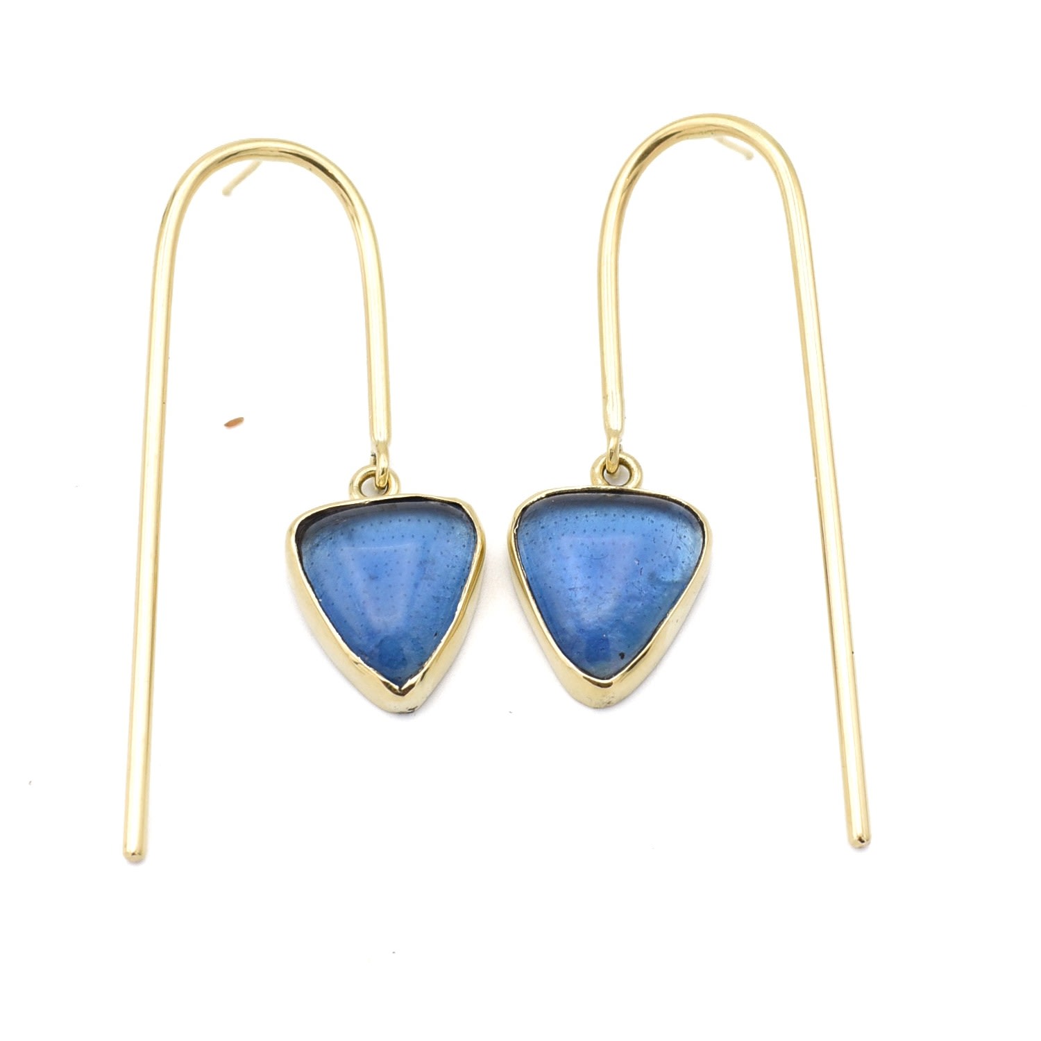 Lala Salama Women's Glass Triangle Earrings - Blue In Blue