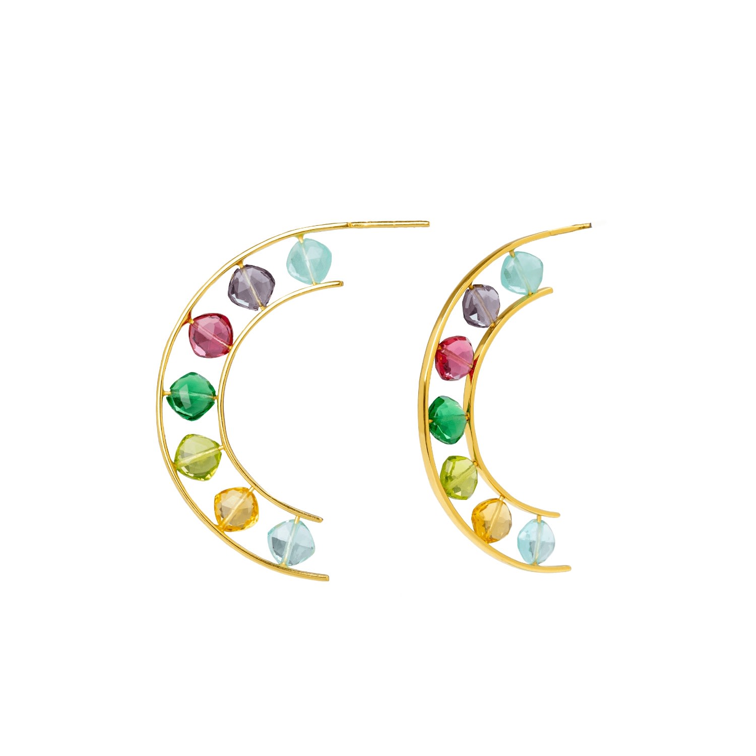 Women’s Multicolor & Gold Plated Manhattan Hoops Lavani Jewels