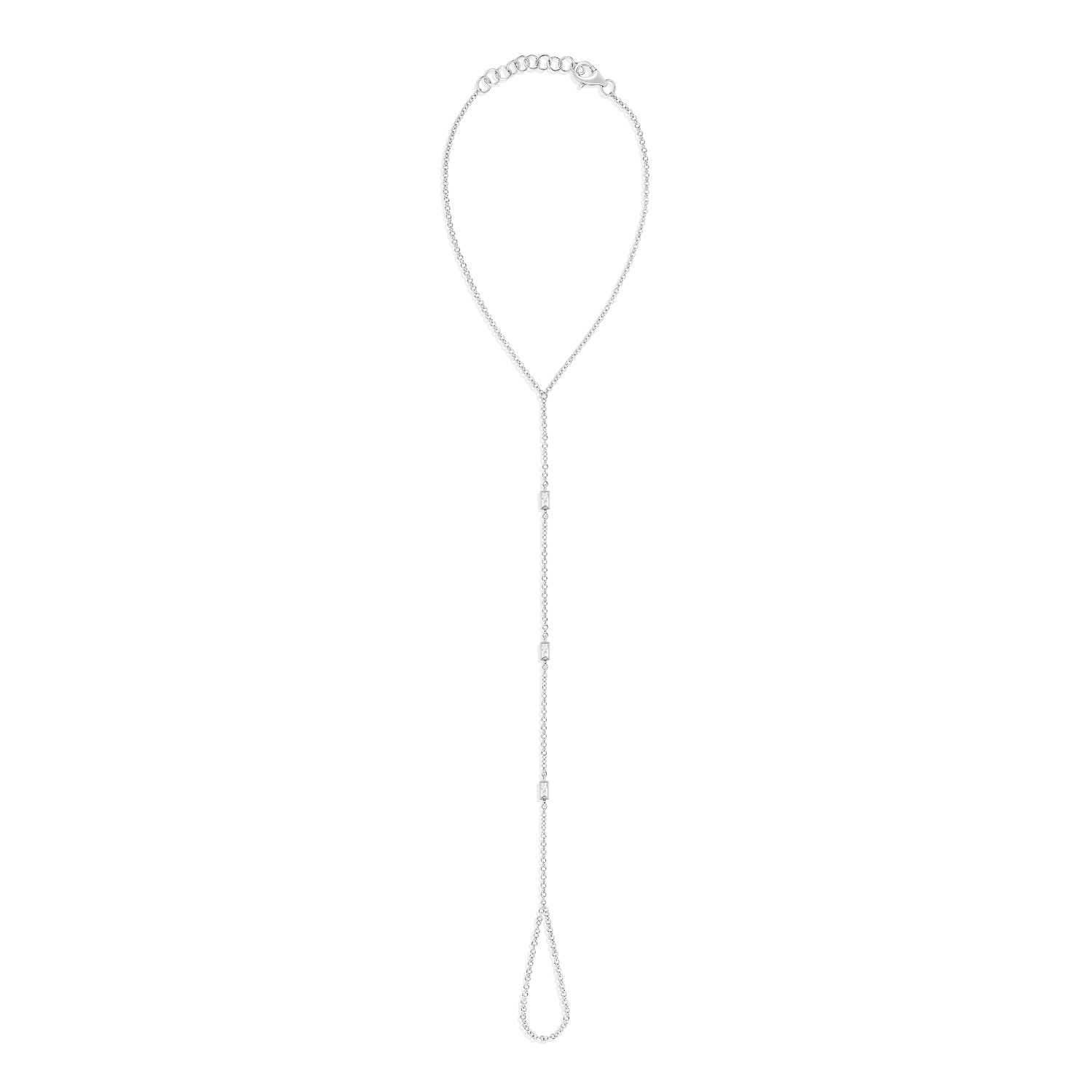 Shymi Women's Emerald Stone Hand Chain - Silver In Metallic