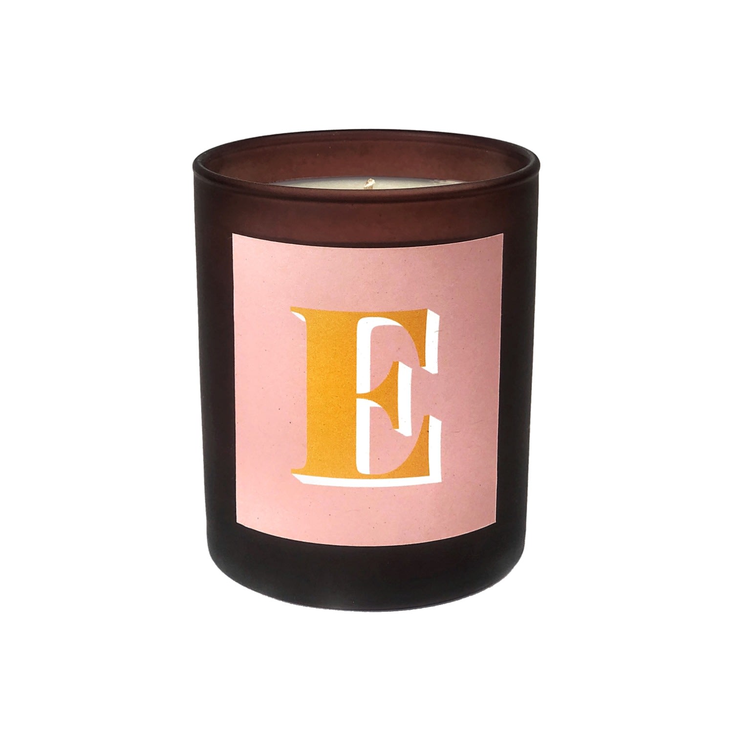 Pink / Purple Initial E Candle - Alba Refillable Large Alphabet Candle Little Karma Co. Ltd