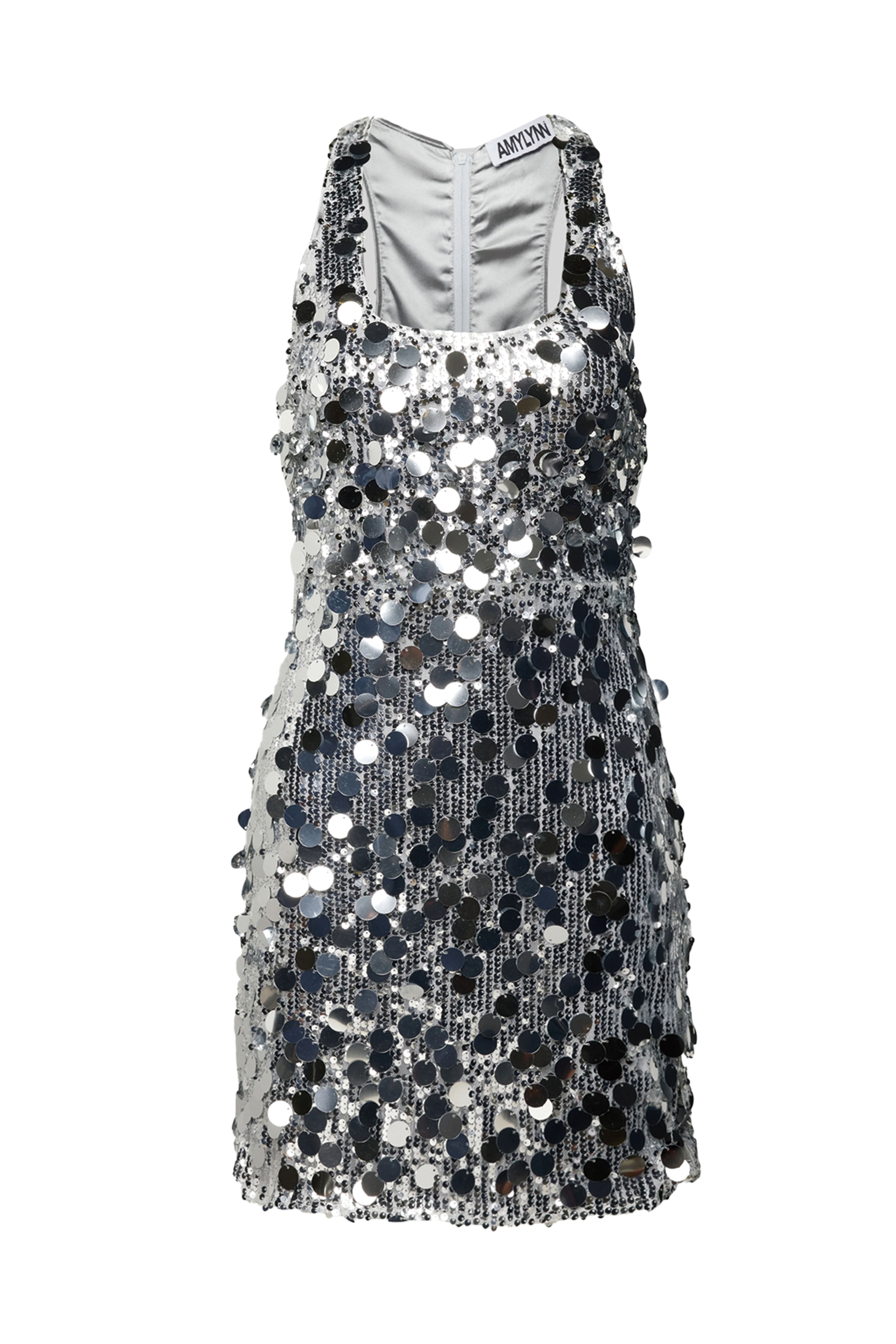 Amy Lynn Women's Oceane Silver Disc Sequin Dress In Silver