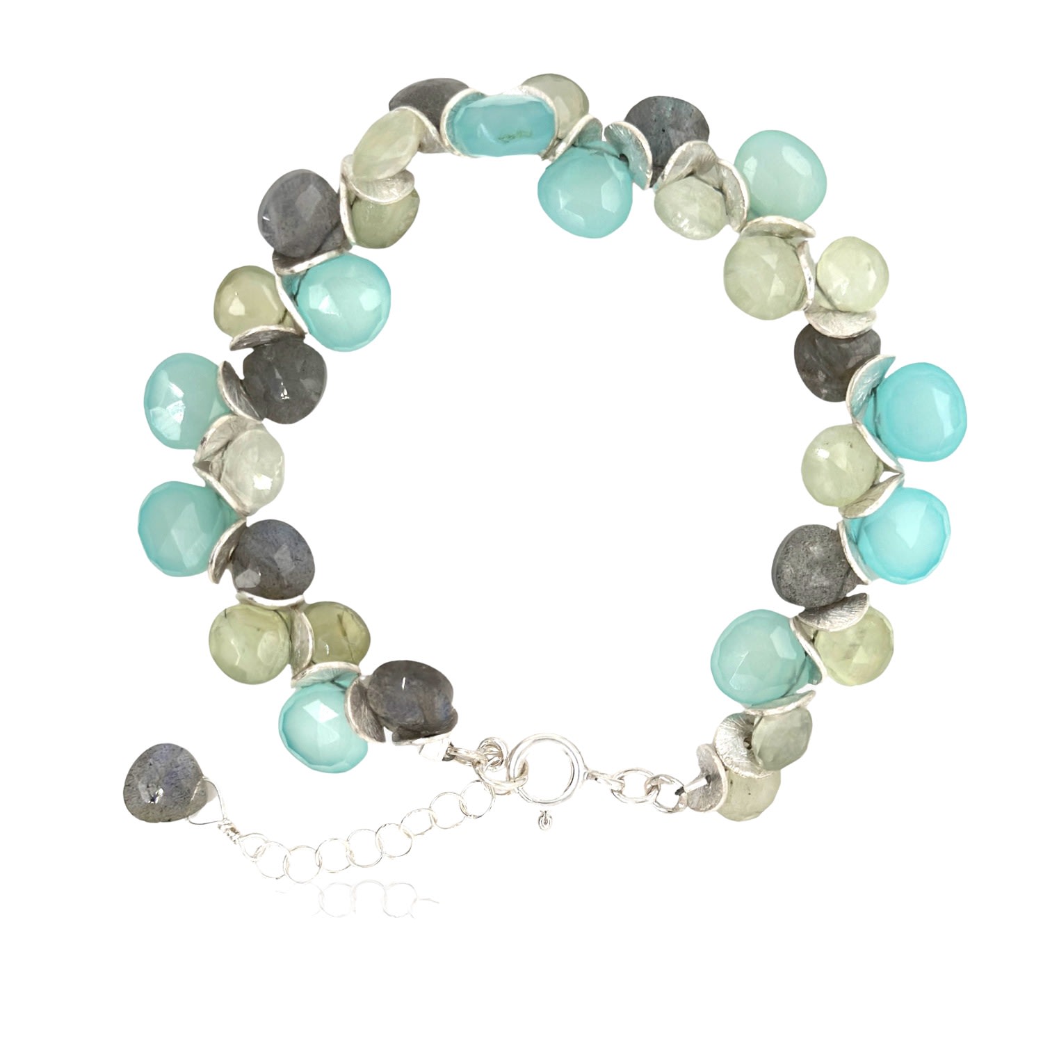Women’s Green / Blue / Silver Signature Sterling Watercolor Bracelet Lori Kaplan Jewelry Design