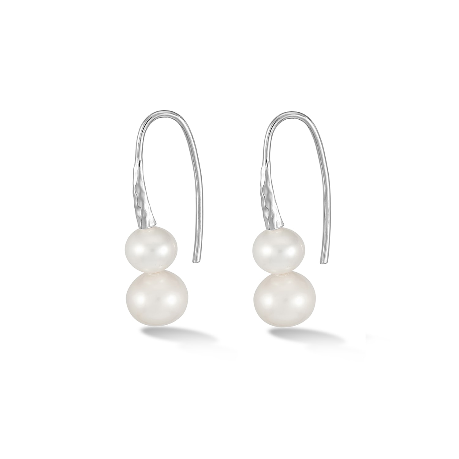 Women’s Timeless White Pearl Duo Earrings Silver Dower & Hall