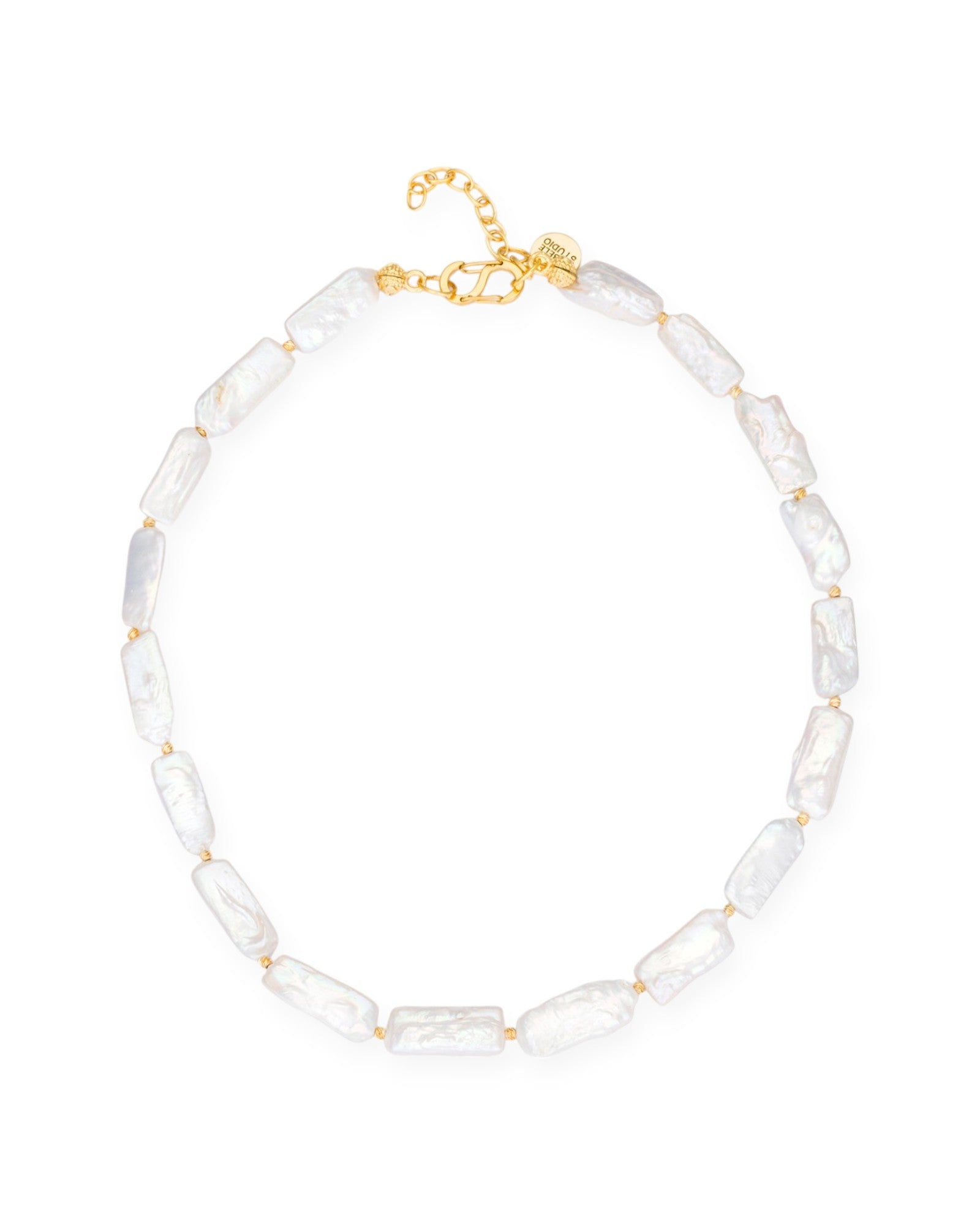 Kybele Studio Women's Gold / White Baroque Pearl Necklace