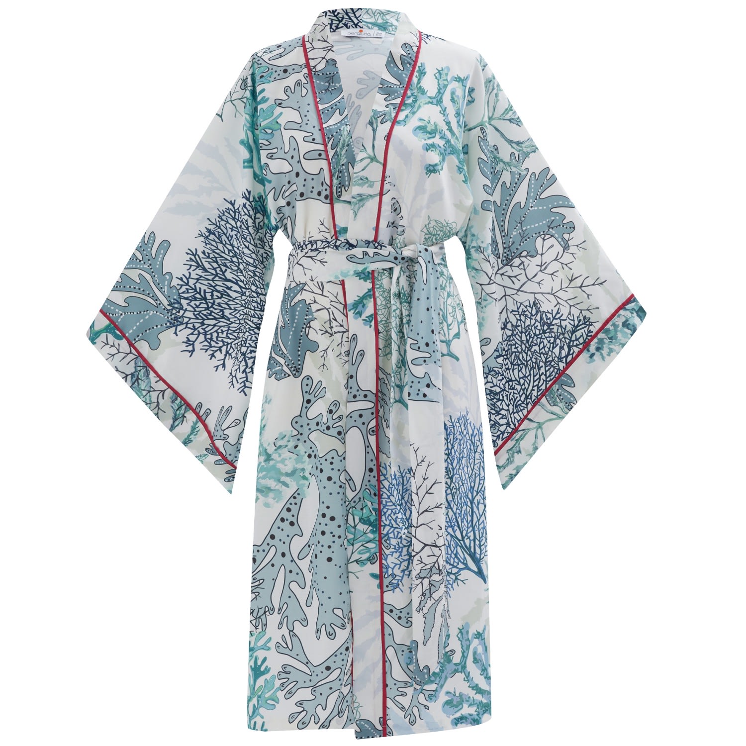 Peraluna Women's Nila Matt Satin Kimono - Multicolour In Beige/green