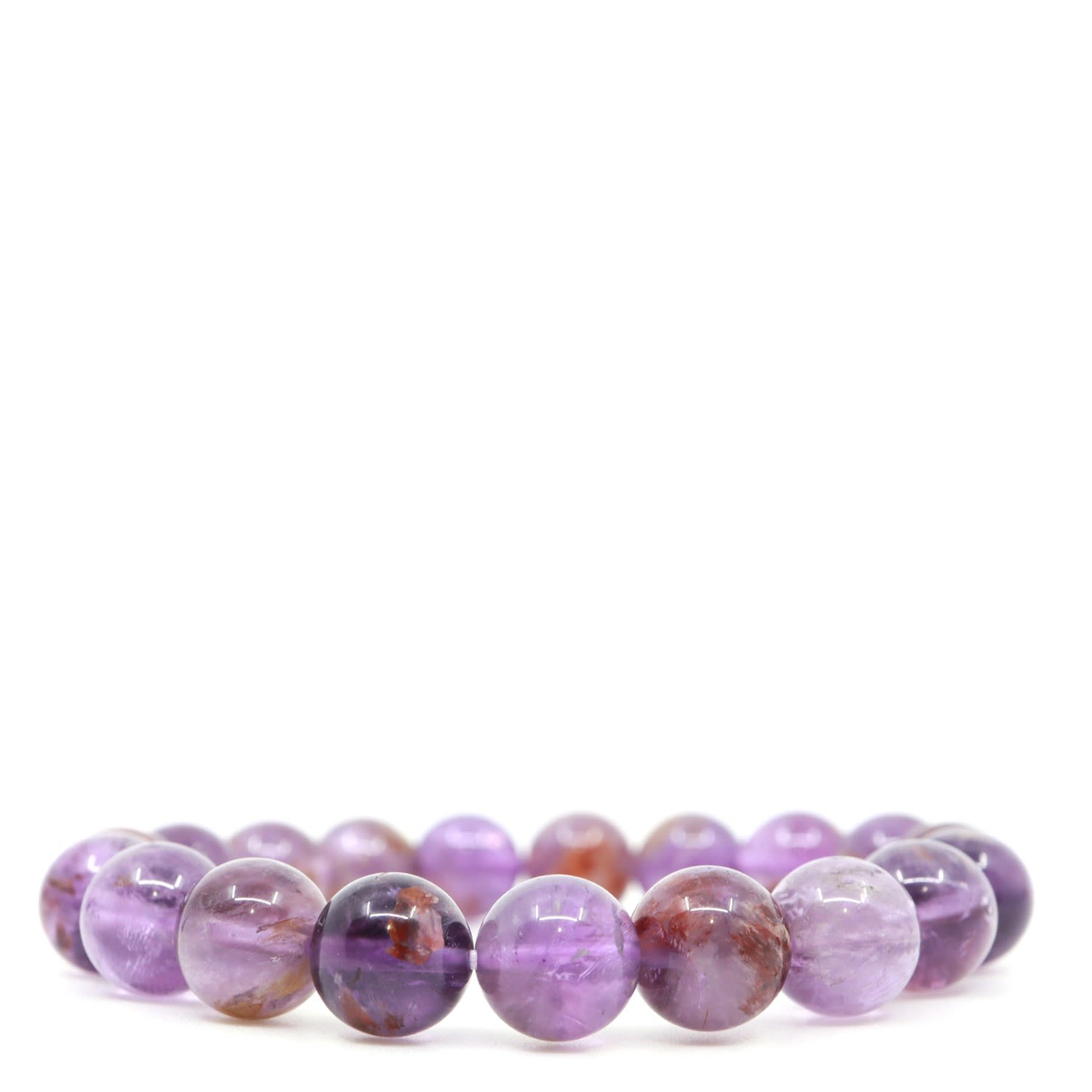 Men’s Pink / Purple Auralite Super Seven Canadian Amethyst Beaded Bracelet Shar Oke