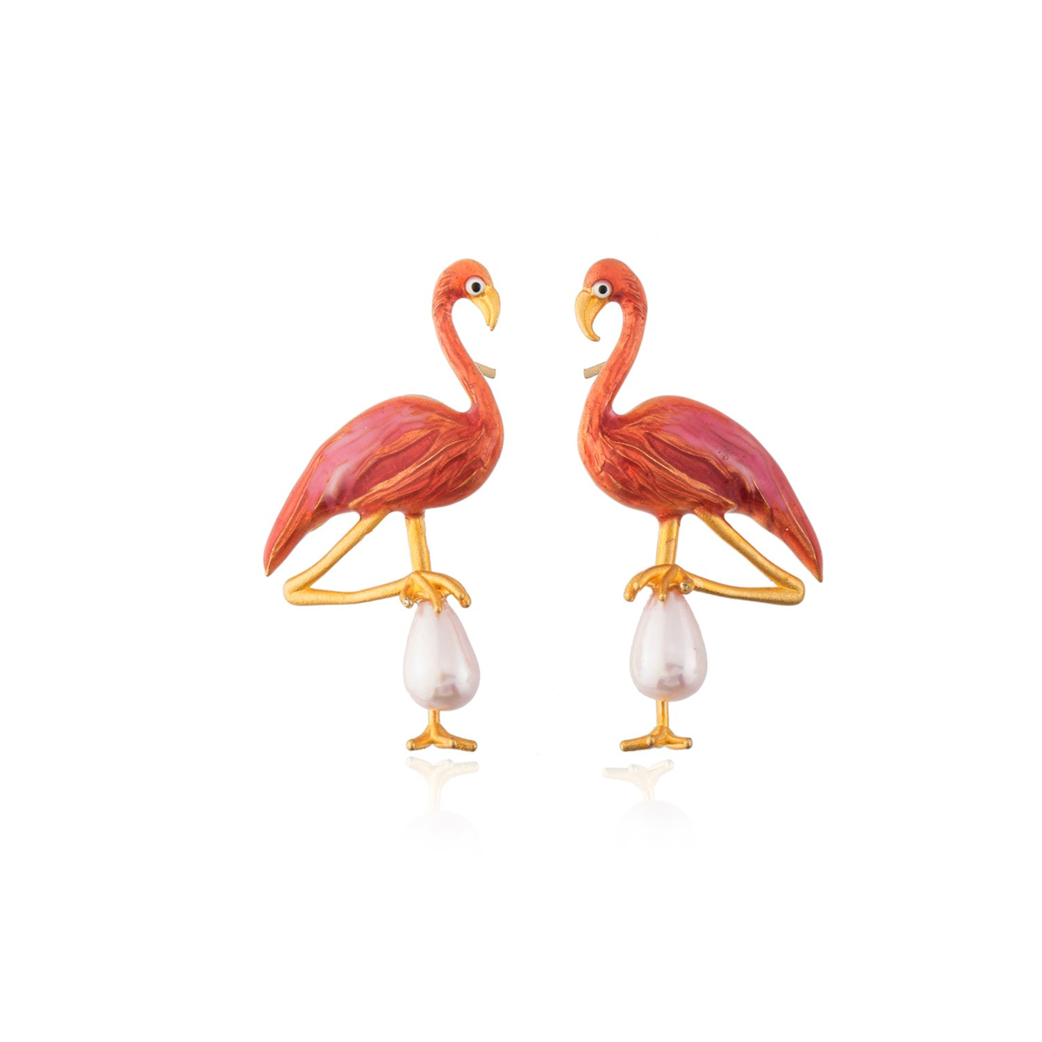 Women’s Pink / Purple Pink Flamingo Earrings Milou Jewelry