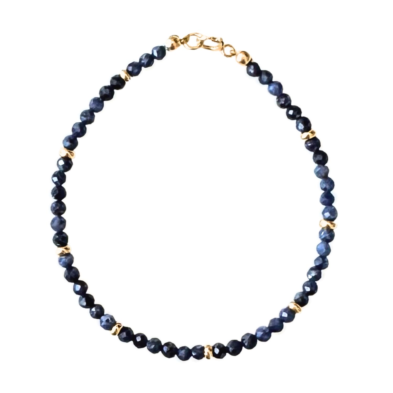 Herself Collections Women's Blue / Gold Starry Blue Sapphire Birthstone Bracelet In Brown