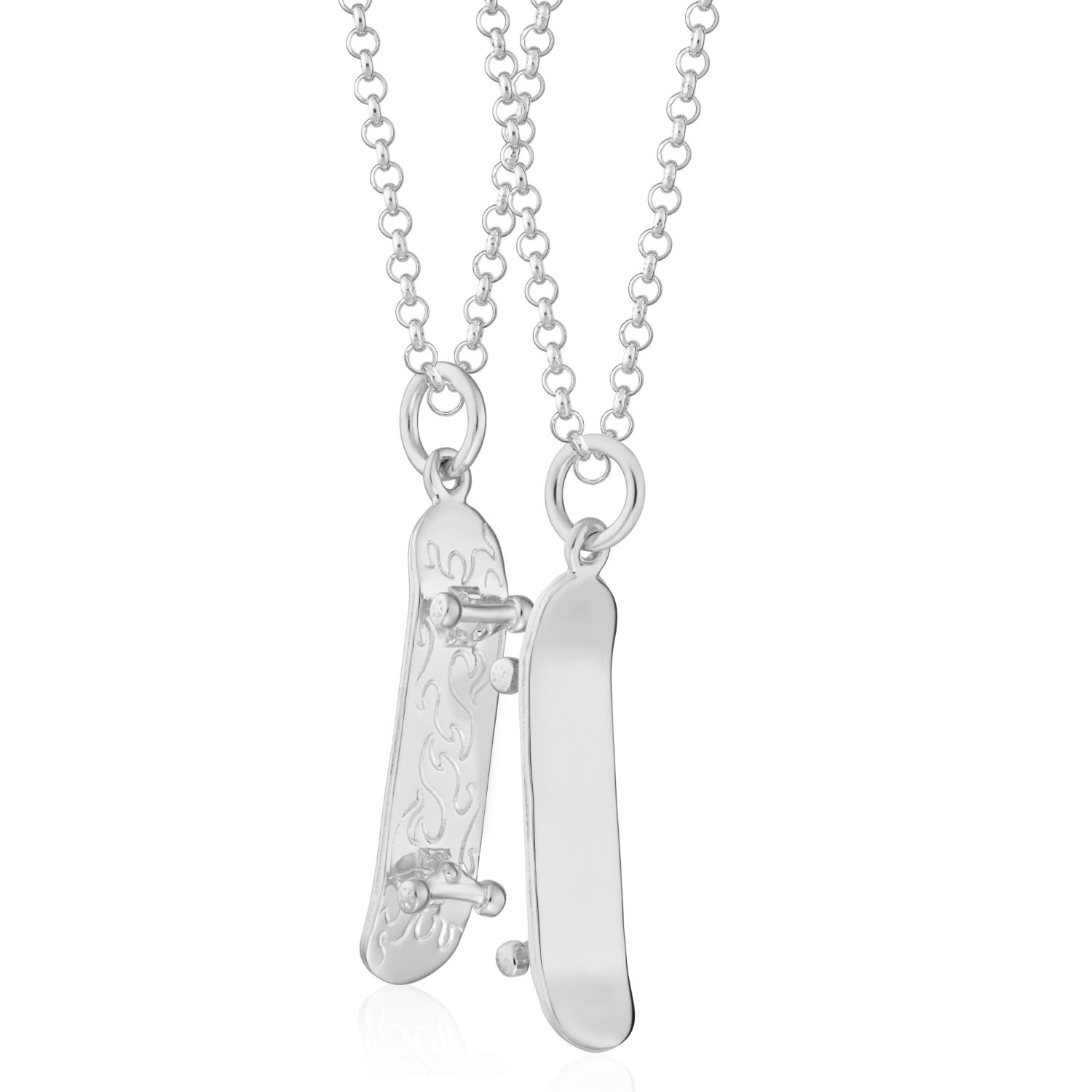 Women’s Silver Skateboard Necklace Scream Pretty