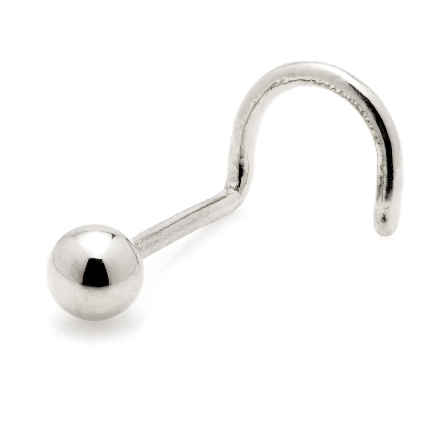Tish Lyon Women's Macha Solid Gold Plain Ball Nose Stud - White Gold
