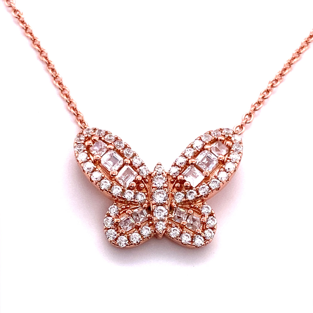 Women’s Small Butterfly Necklace - Rose Gold Anna Zuckerman