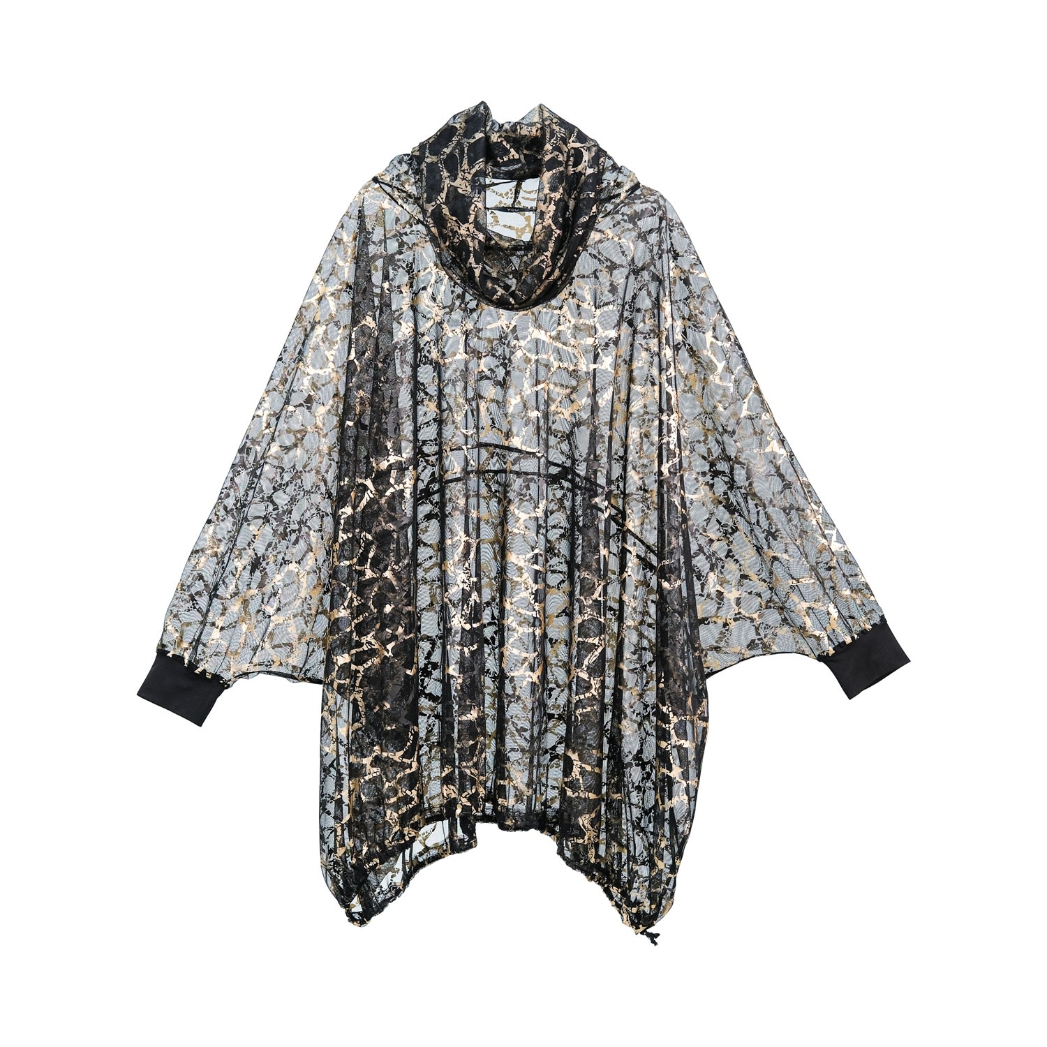 Women’s Gold / Black Transparent Leopard Oversize Tunic One Size You