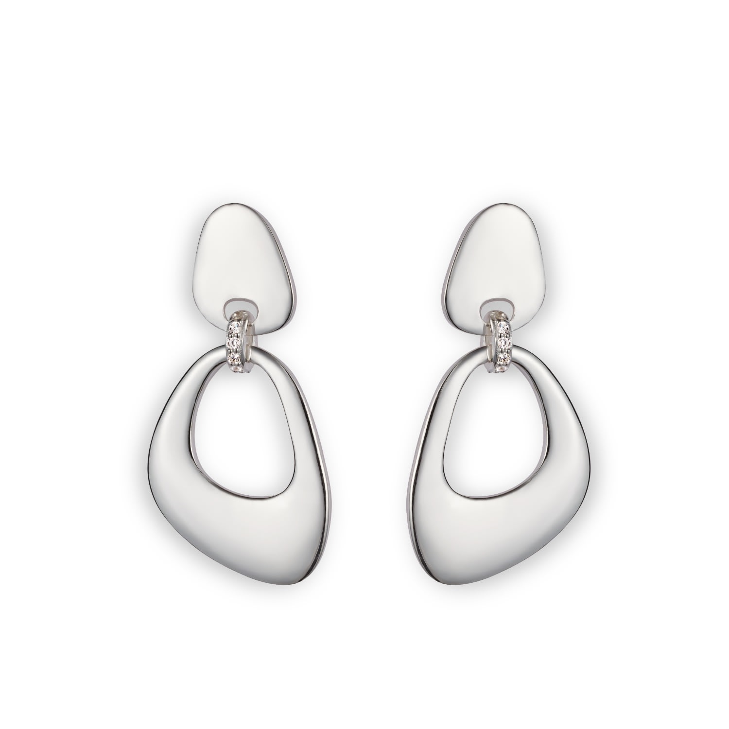 Toolally Women's Pebble Drop Earrings - Sterling Silver