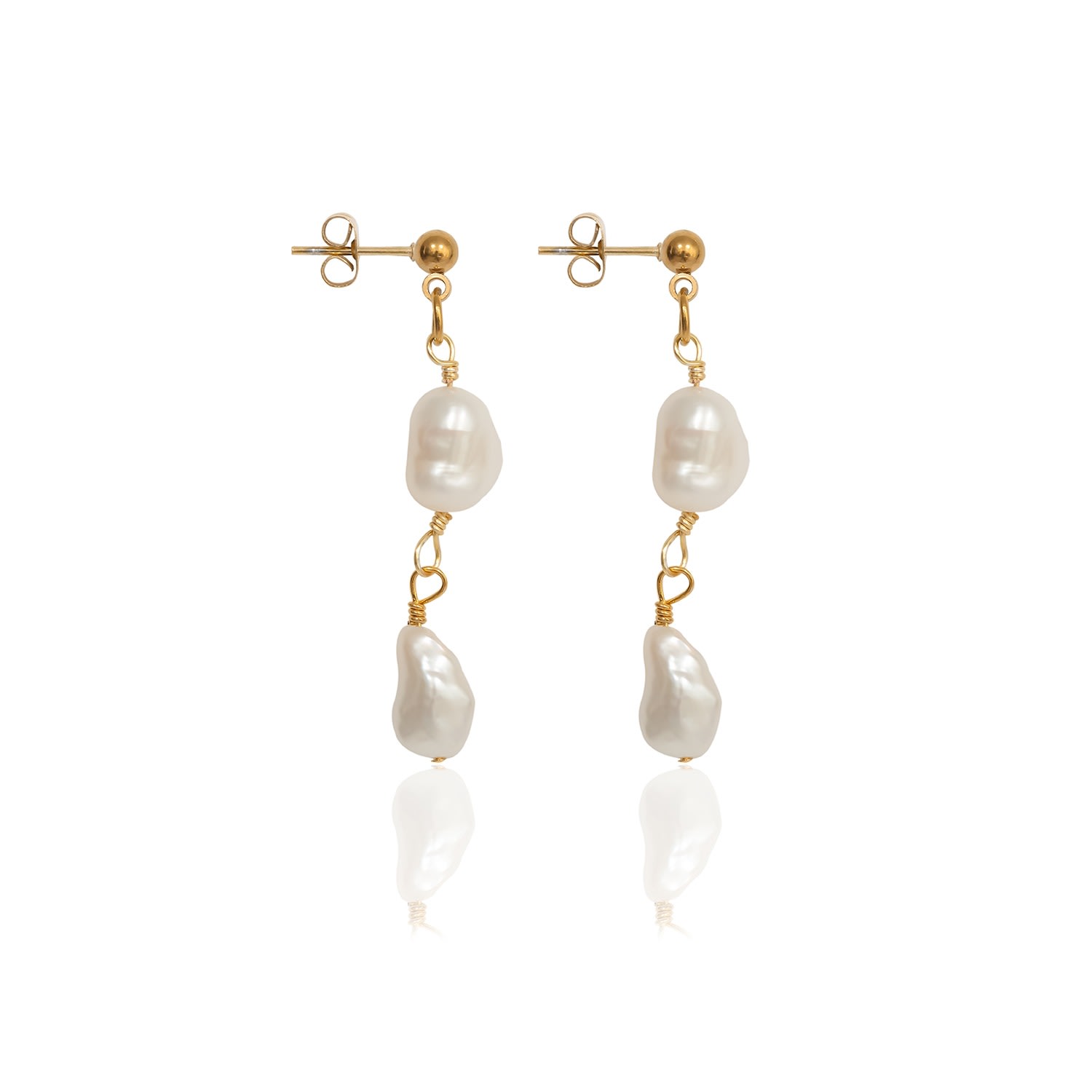 A Weathered Penny Women's Gold Blair Pearl Studs In White