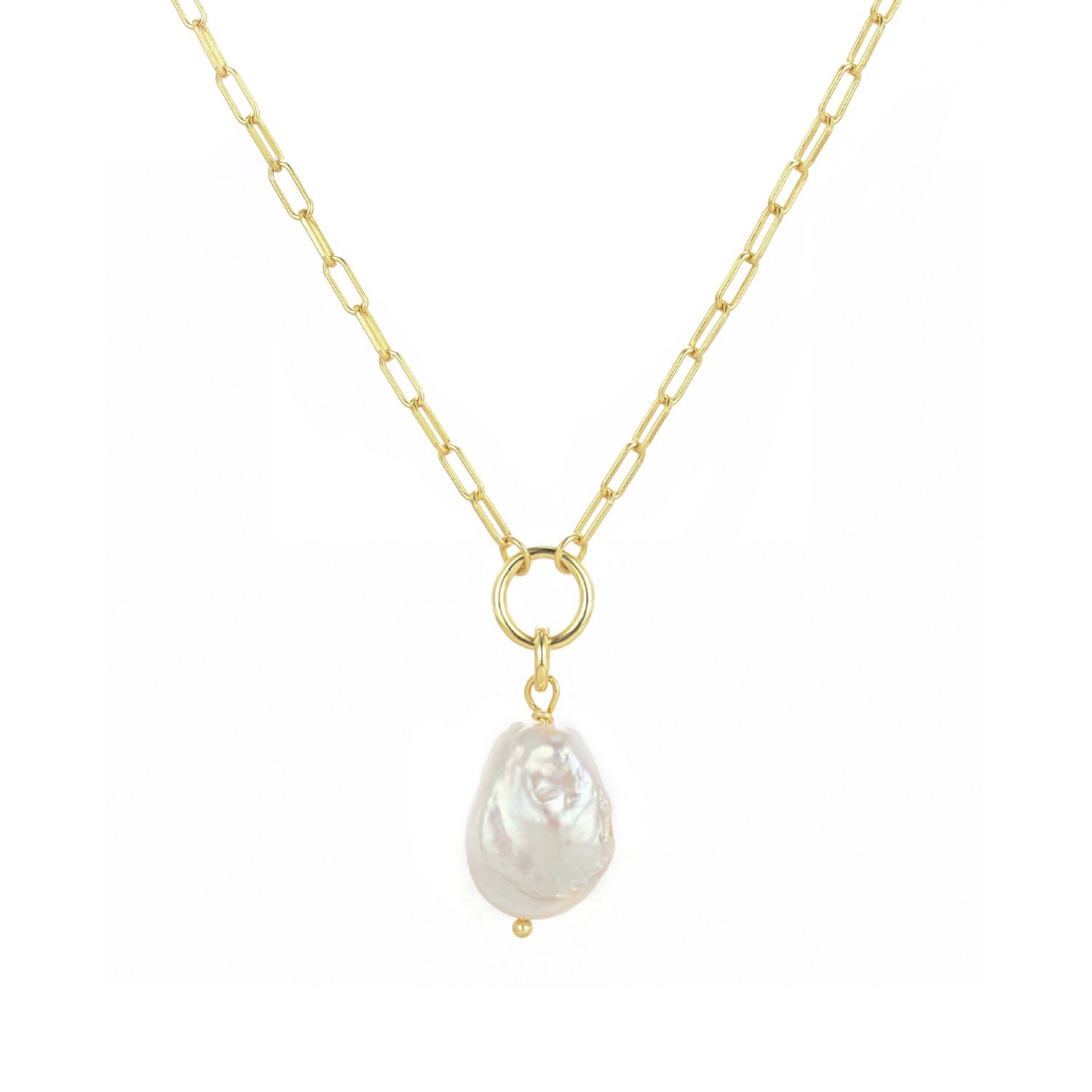 Women’s Natural Baroque Pearl Lulu Necklace - Gold Cvlcha