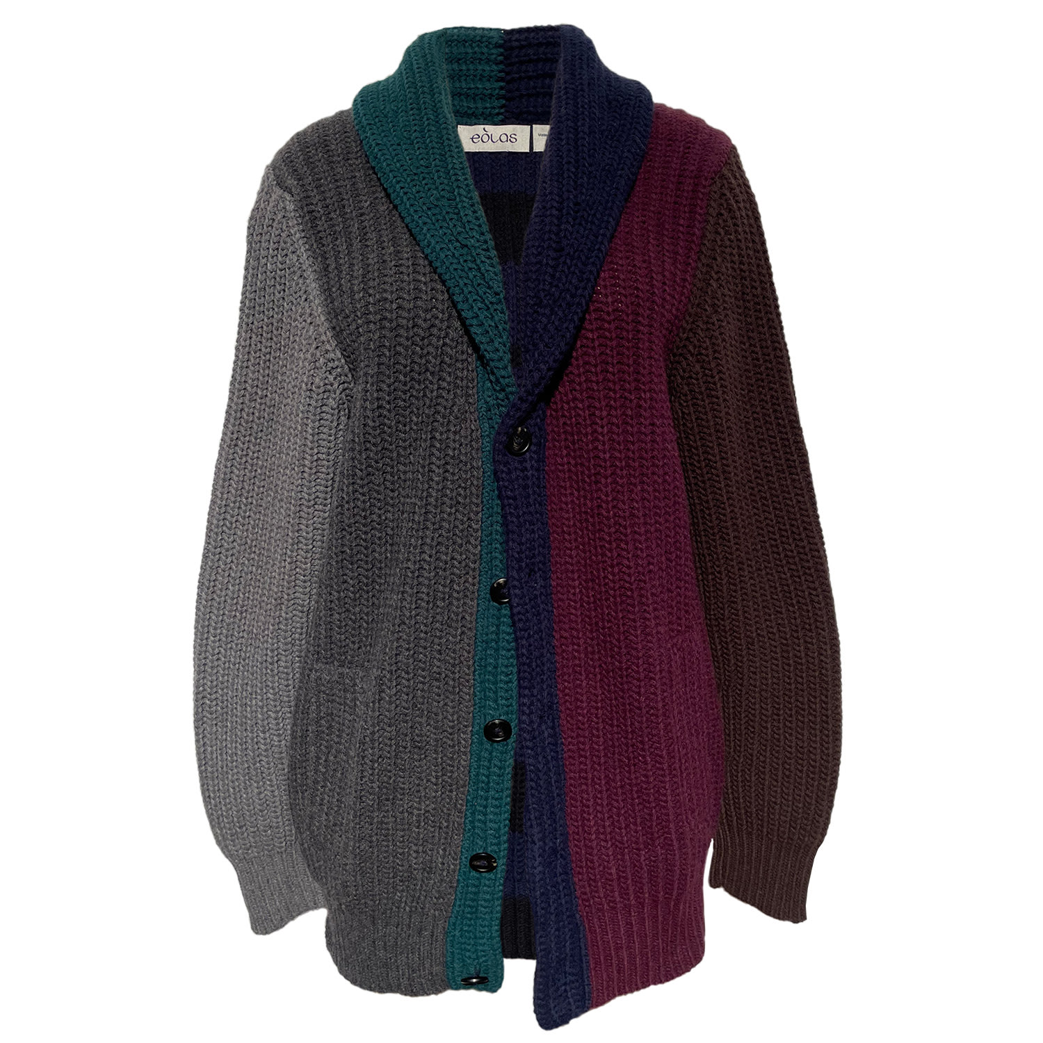 Women’s Quinn Dark Multi Cardigan In Recycled Cashmere & Recycled Wool Medium Eolas