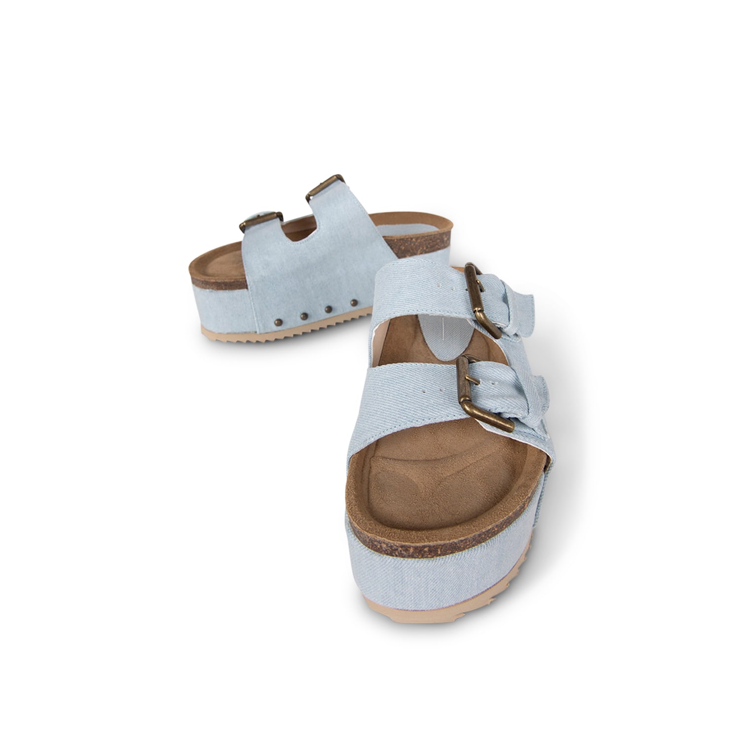 Intentionally Blank Cooper-2 Platform Slide Sandals In Blue