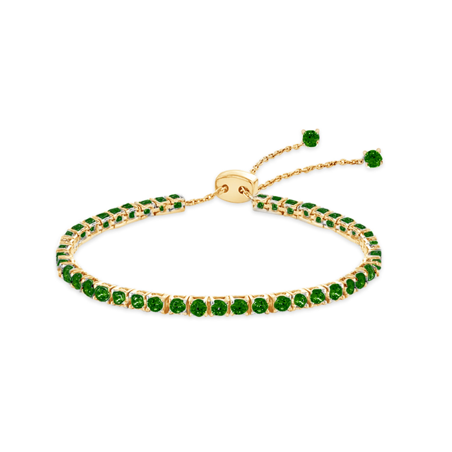 Sally Skoufis Women's Green / Gold Passion Bracelet With Man Made Emeralds In 18k Gold Vermeil In Multi